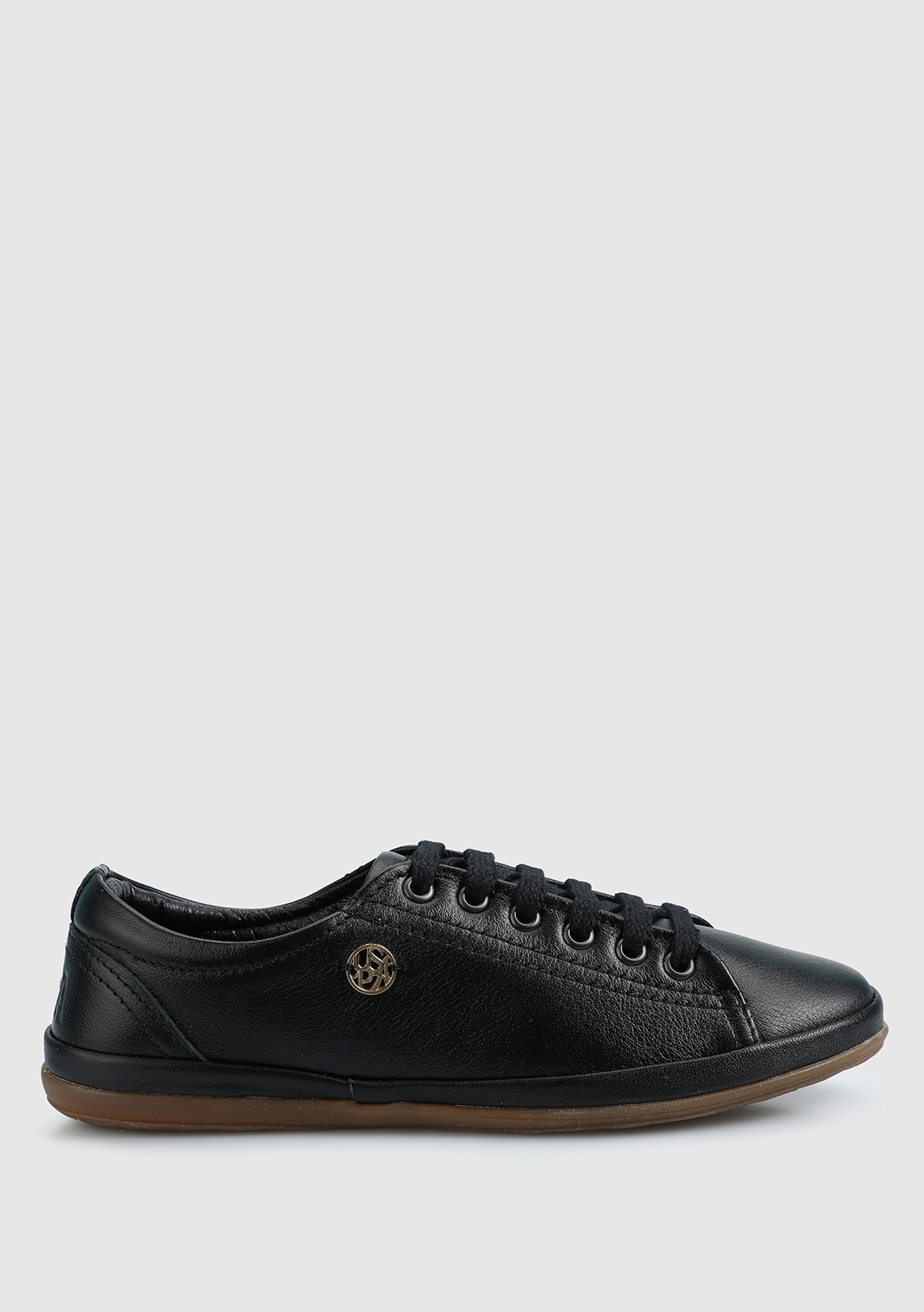 Jojo Siyah Deri Kadın Sneaker