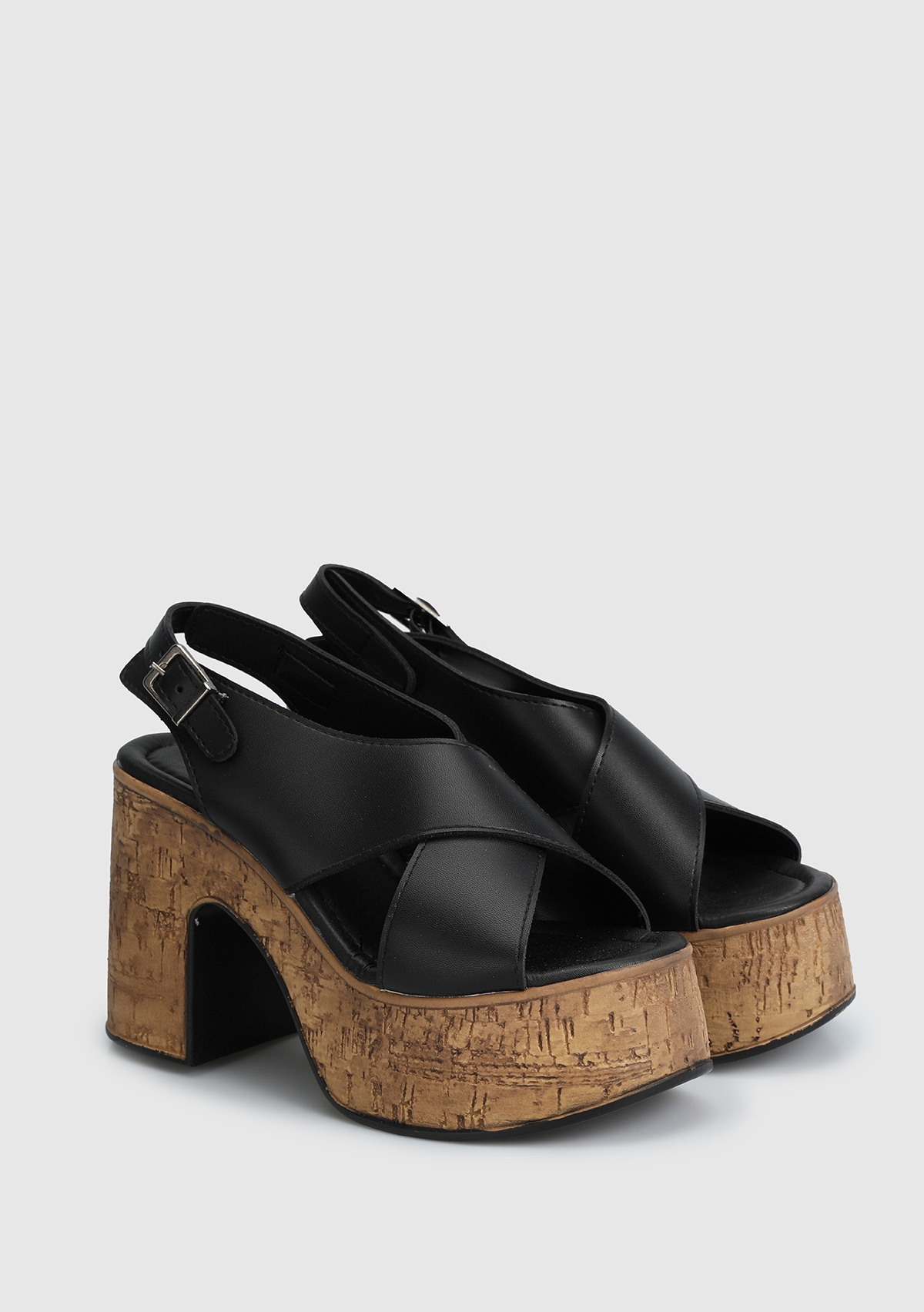 Siyah Kadın Topuklu Sandalet