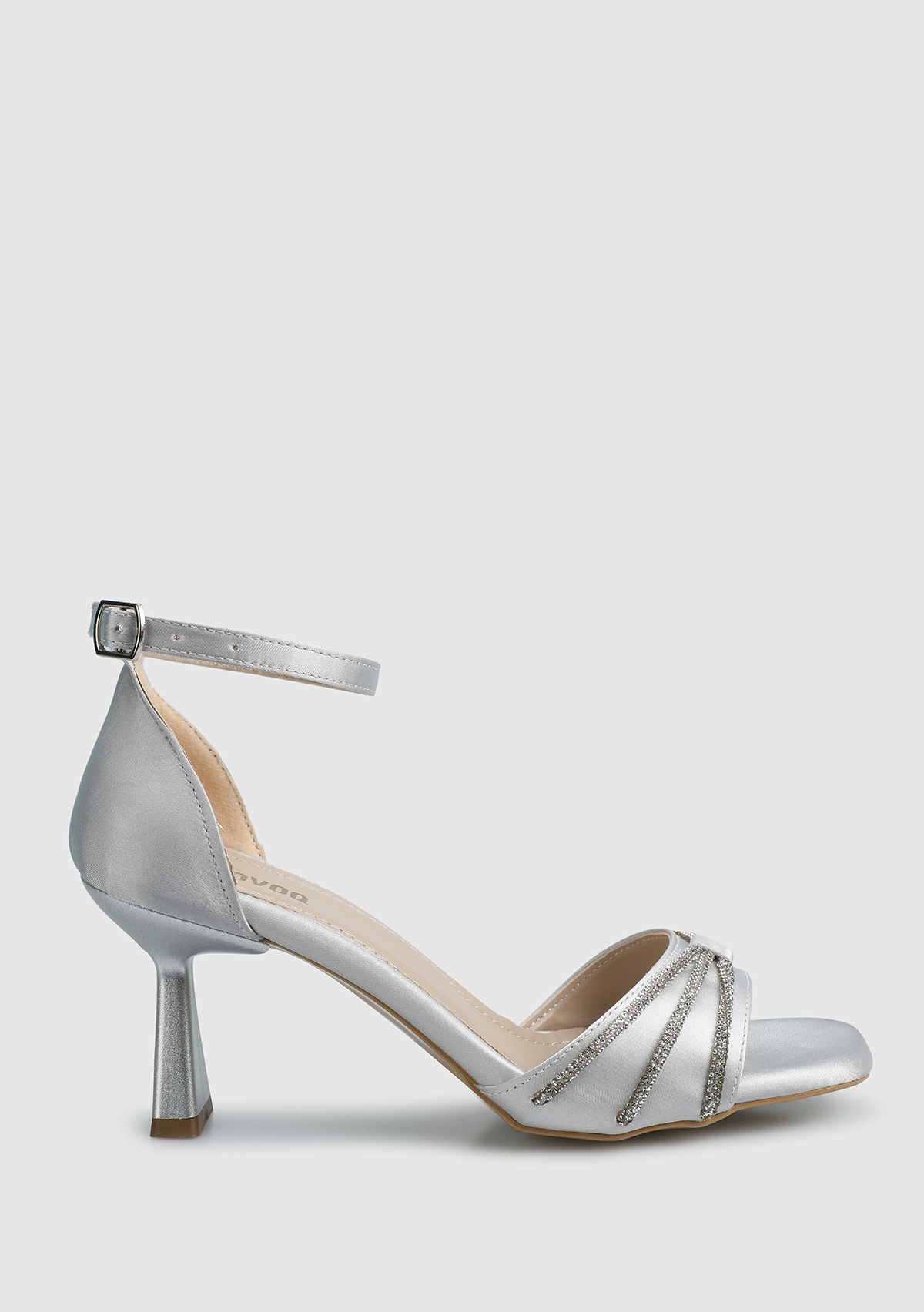 Gümüş Kadın Topuklu Sandalet