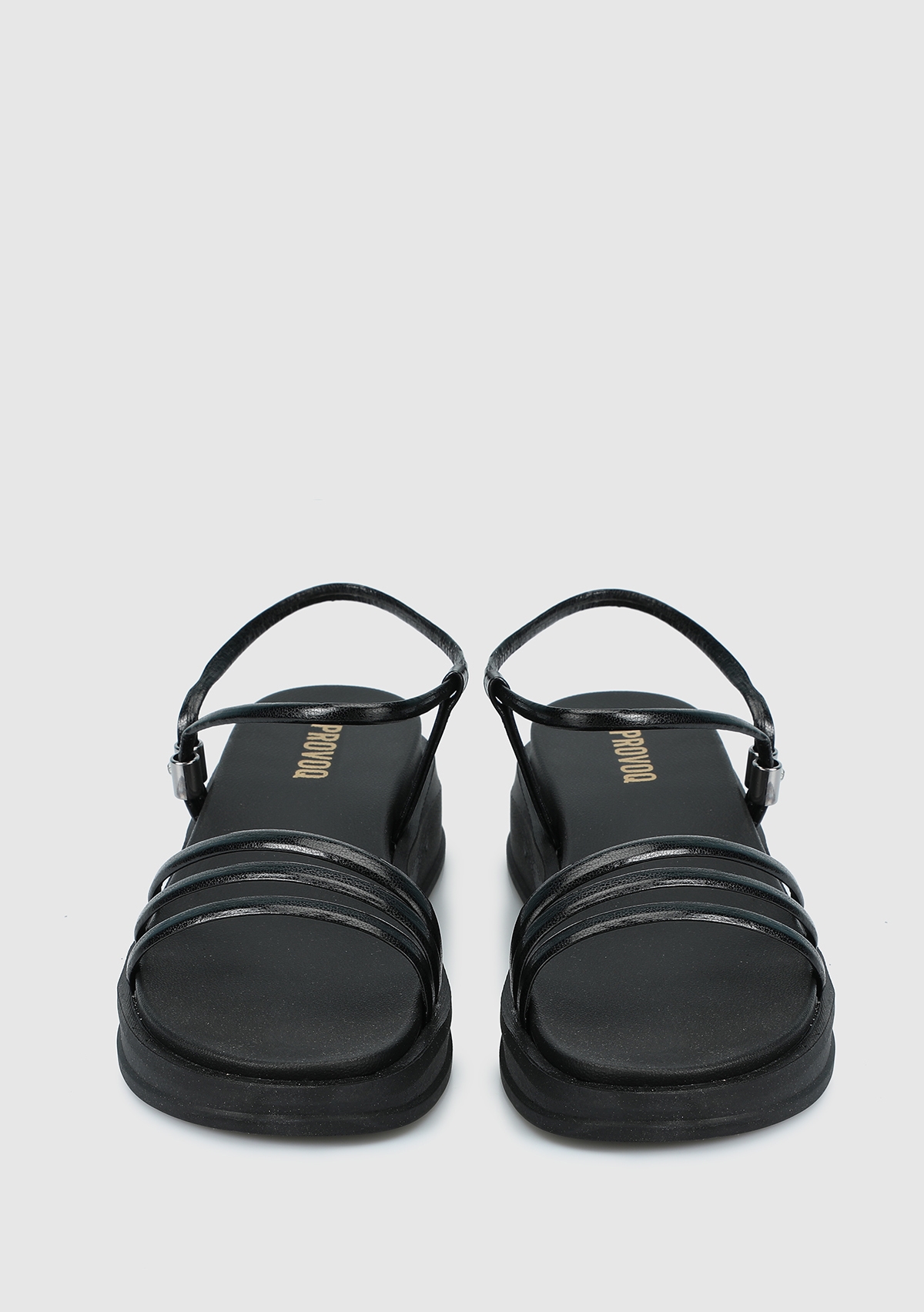 Siyah Kadın Düz Sandalet