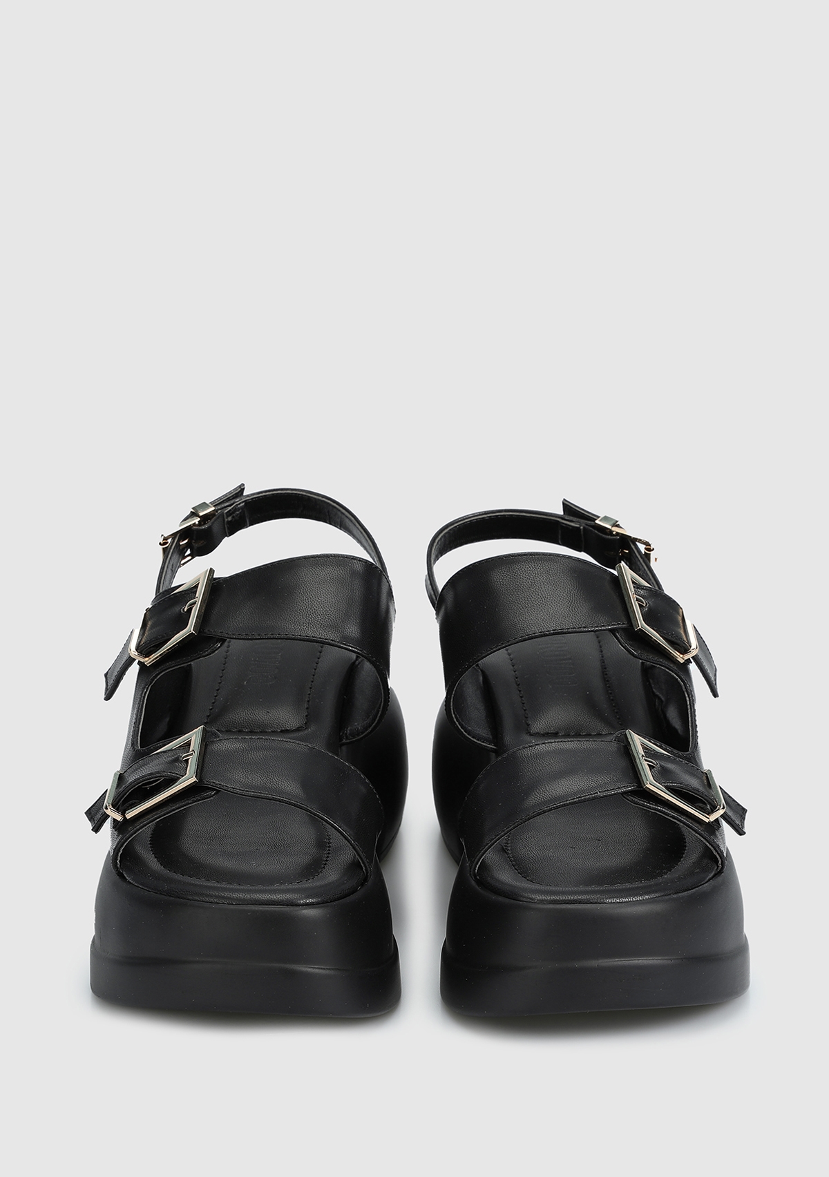 Siyah Kadın Düz Sandalet