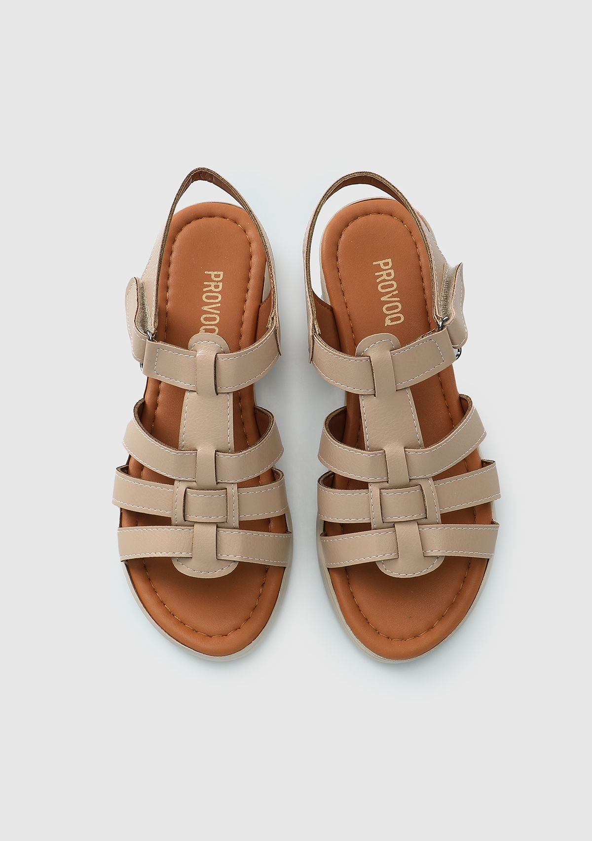 Bej Kadın Düz Sandalet