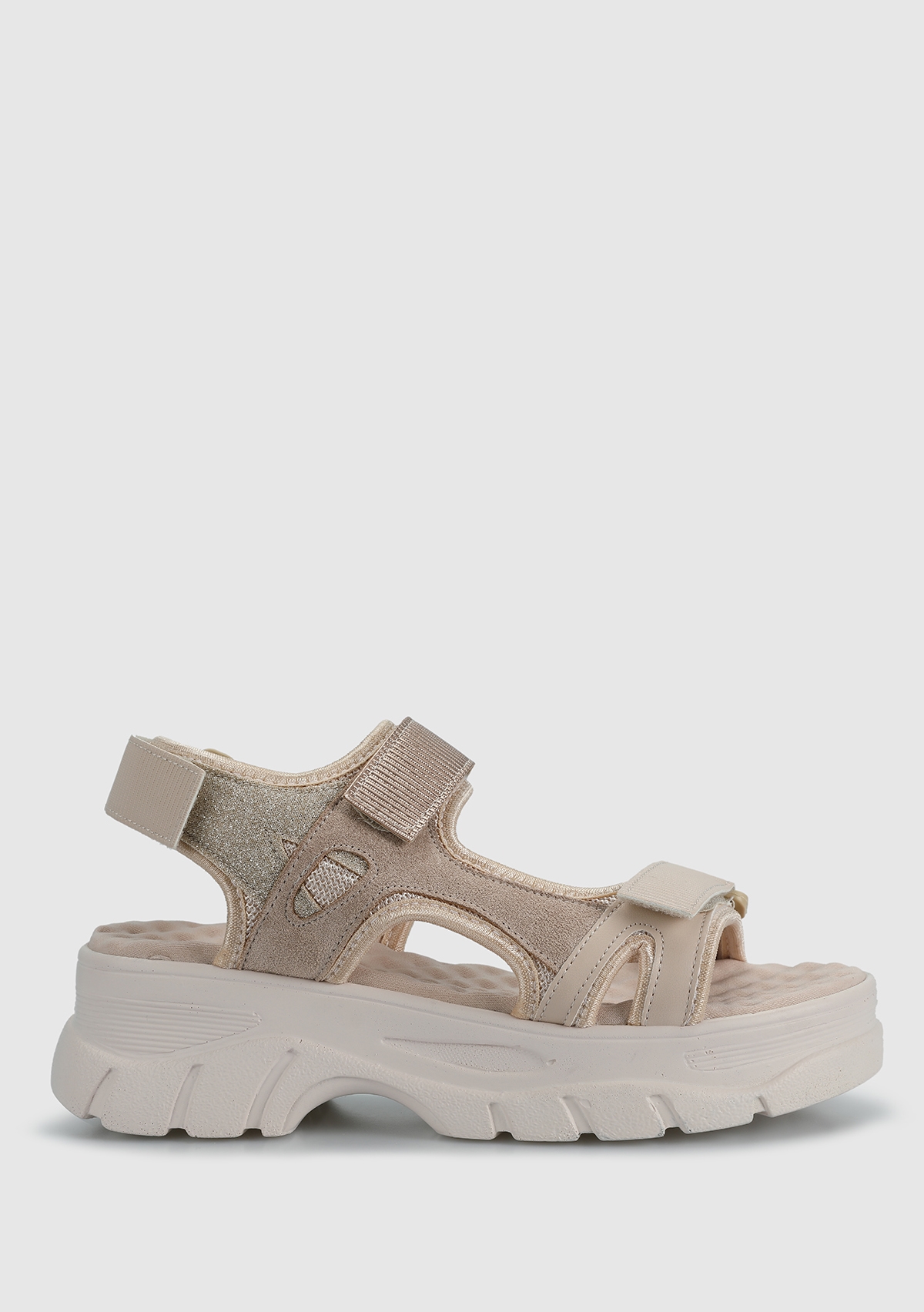 Bej Kadın Düz Sandalet