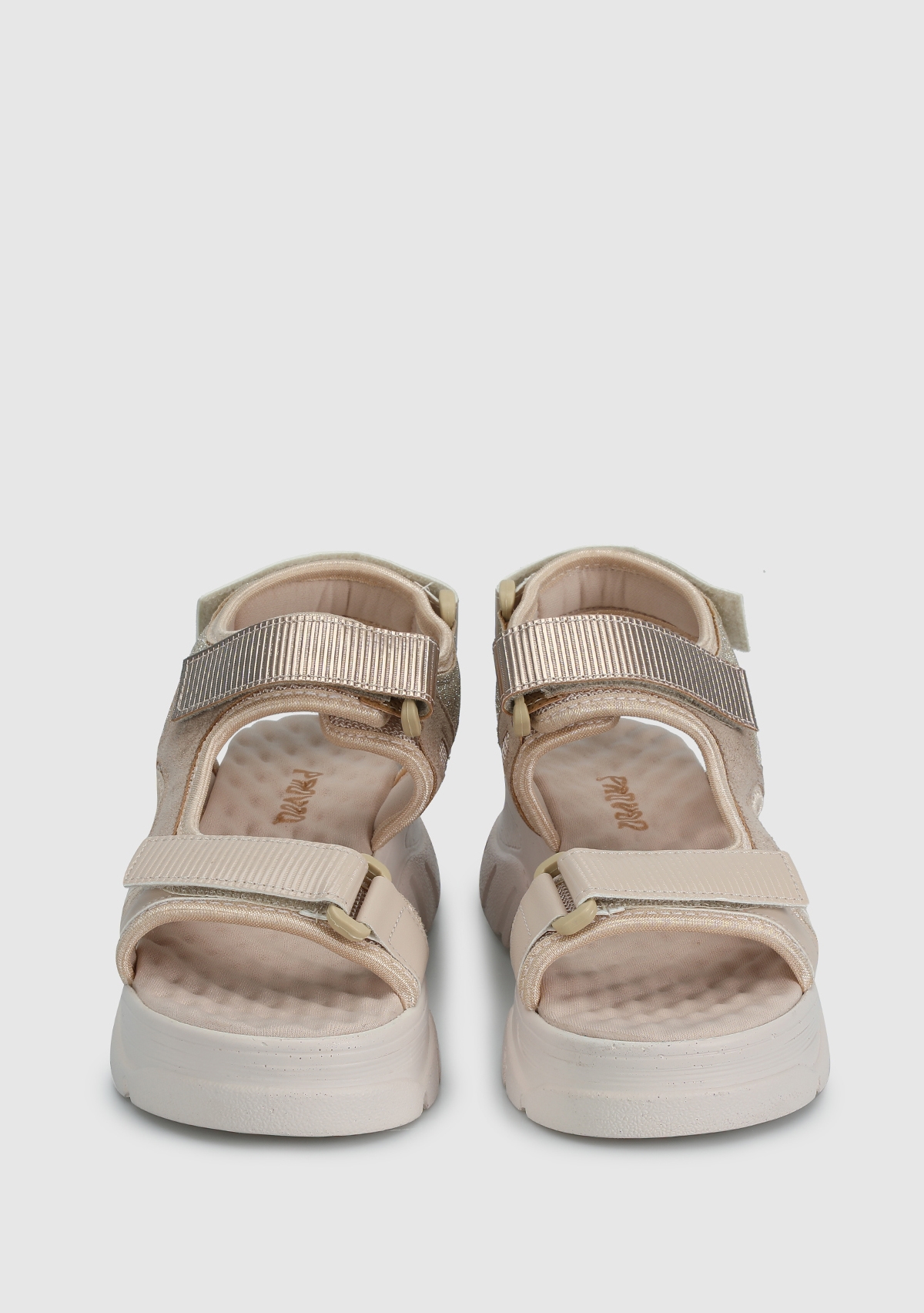 Bej Kadın Düz Sandalet