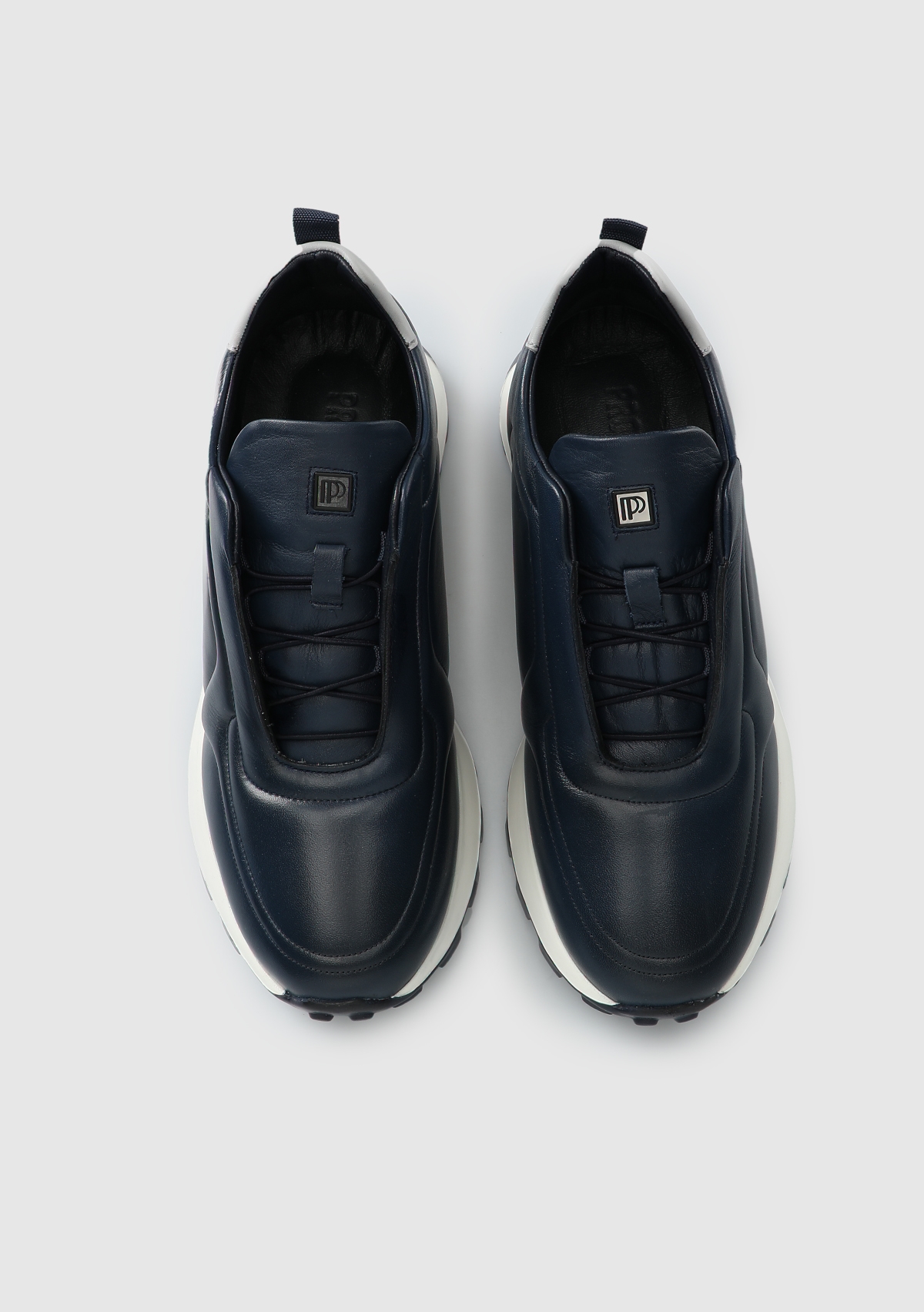Lacivert Deri Erkek Sneaker