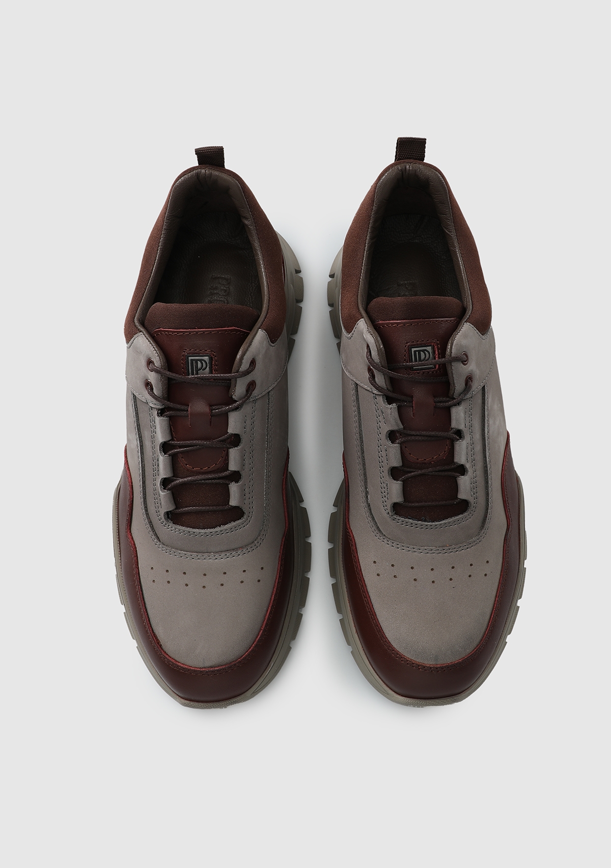 Gri Deri Erkek Sneaker