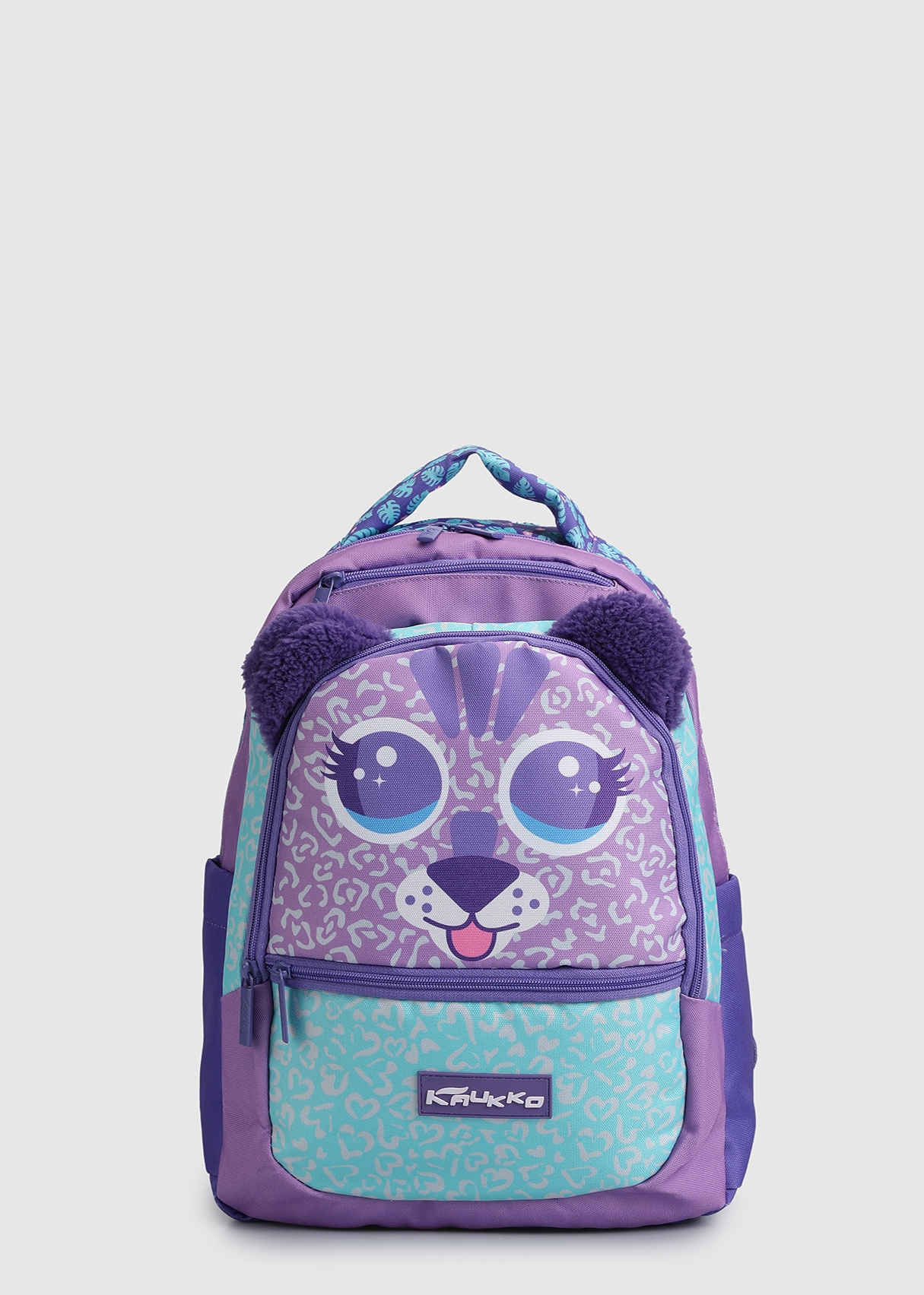 Mor  Kaukko Kids L5144 Cute Face Tiger Mor Sırt Çantası