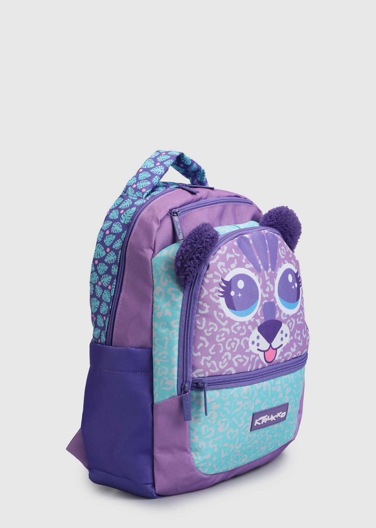 Mor  Kaukko Kids L5144 Cute Face Tiger Mor Sırt Çantası