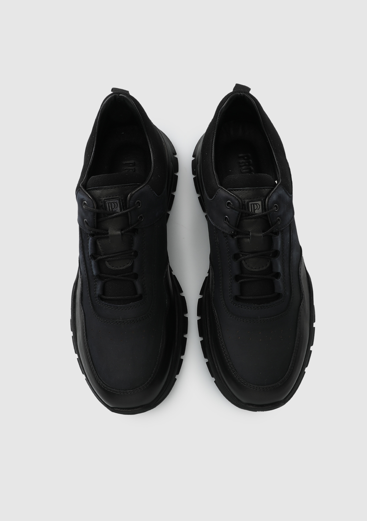 Siyah Deri Erkek Sneaker