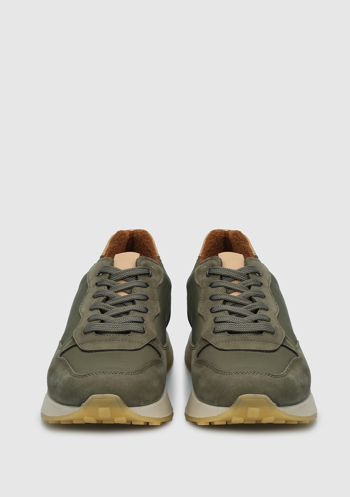 Haki Deri Erkek Sneaker