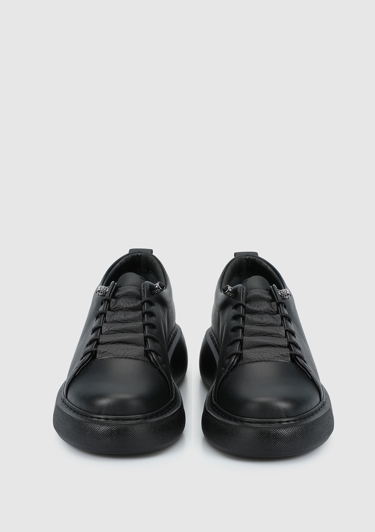 Siyah Deri Kadın Sneaker