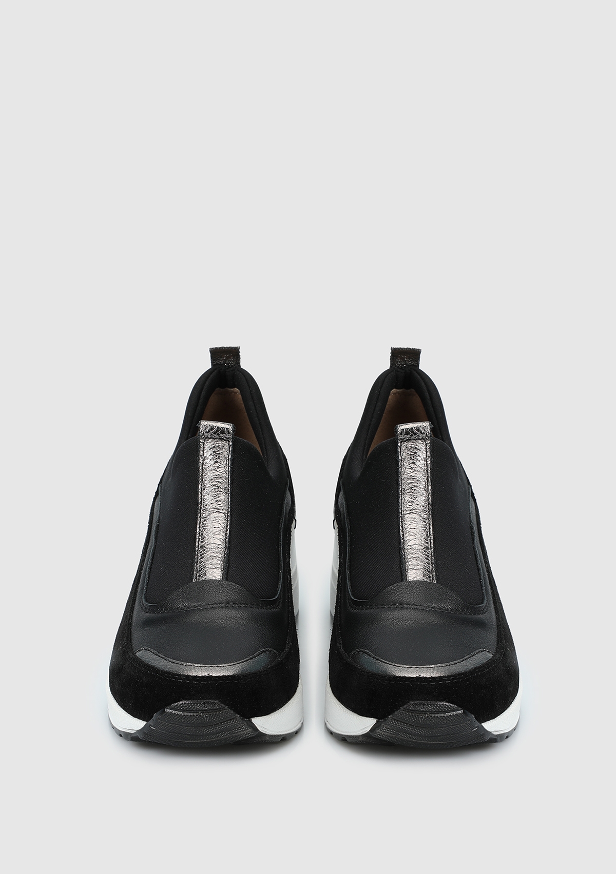 Siyah Deri Kadın Sneaker