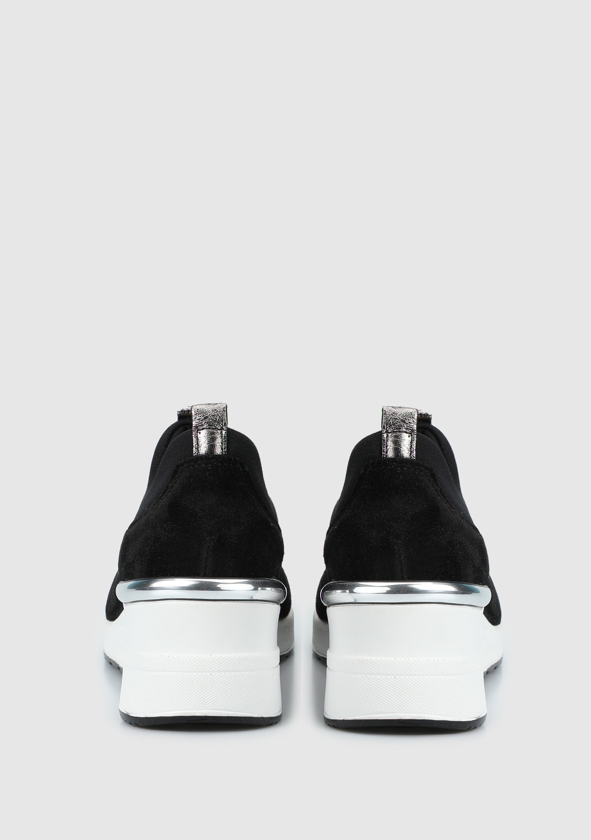 Siyah Deri Kadın Sneaker