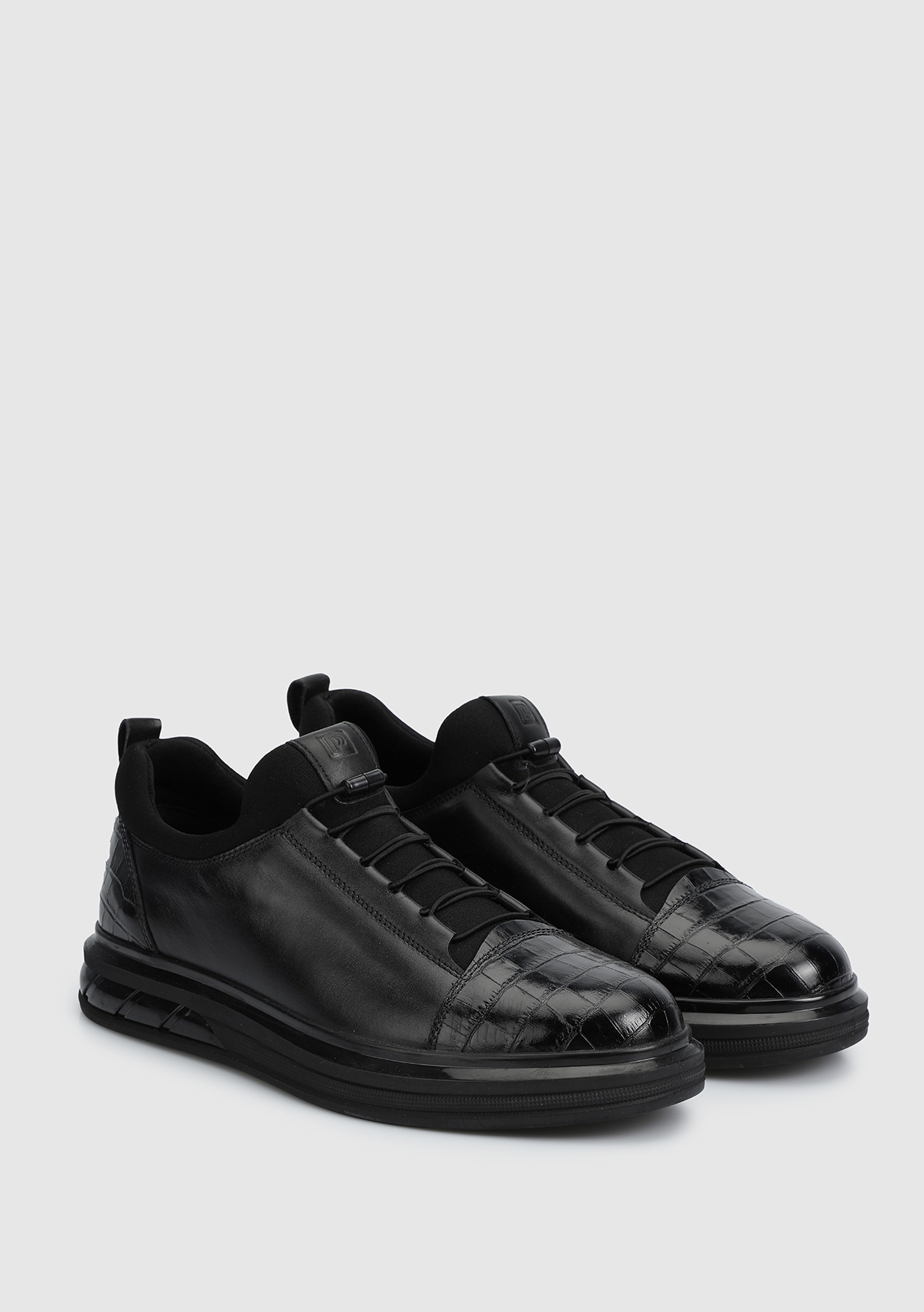 Siyah Deri Erkek Sneaker