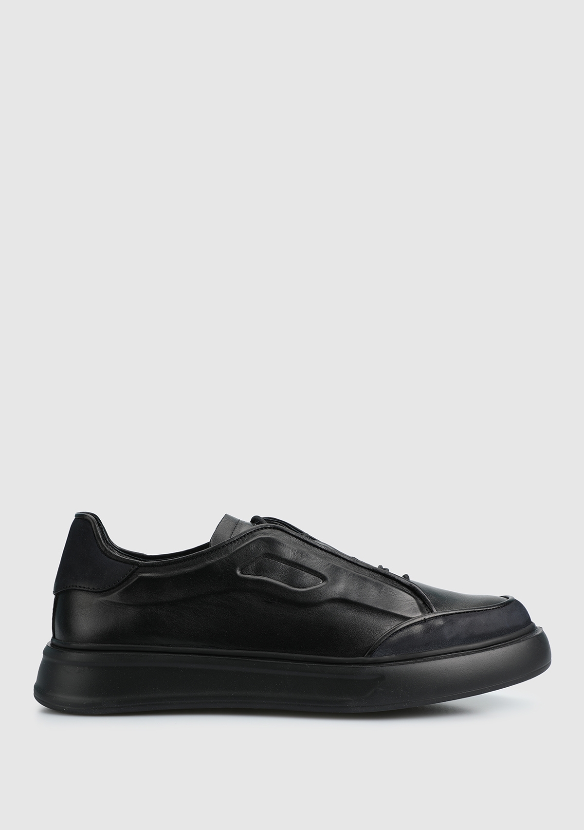 Siyah Deri Erkek Sneaker