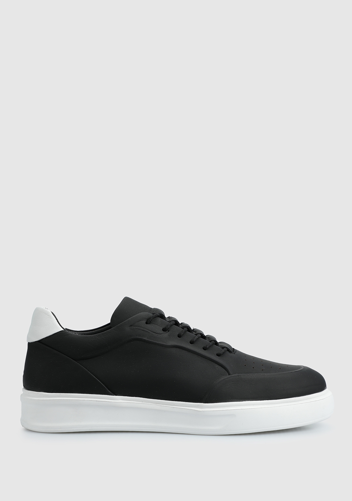 Siyah Deri Erkek Sneaker