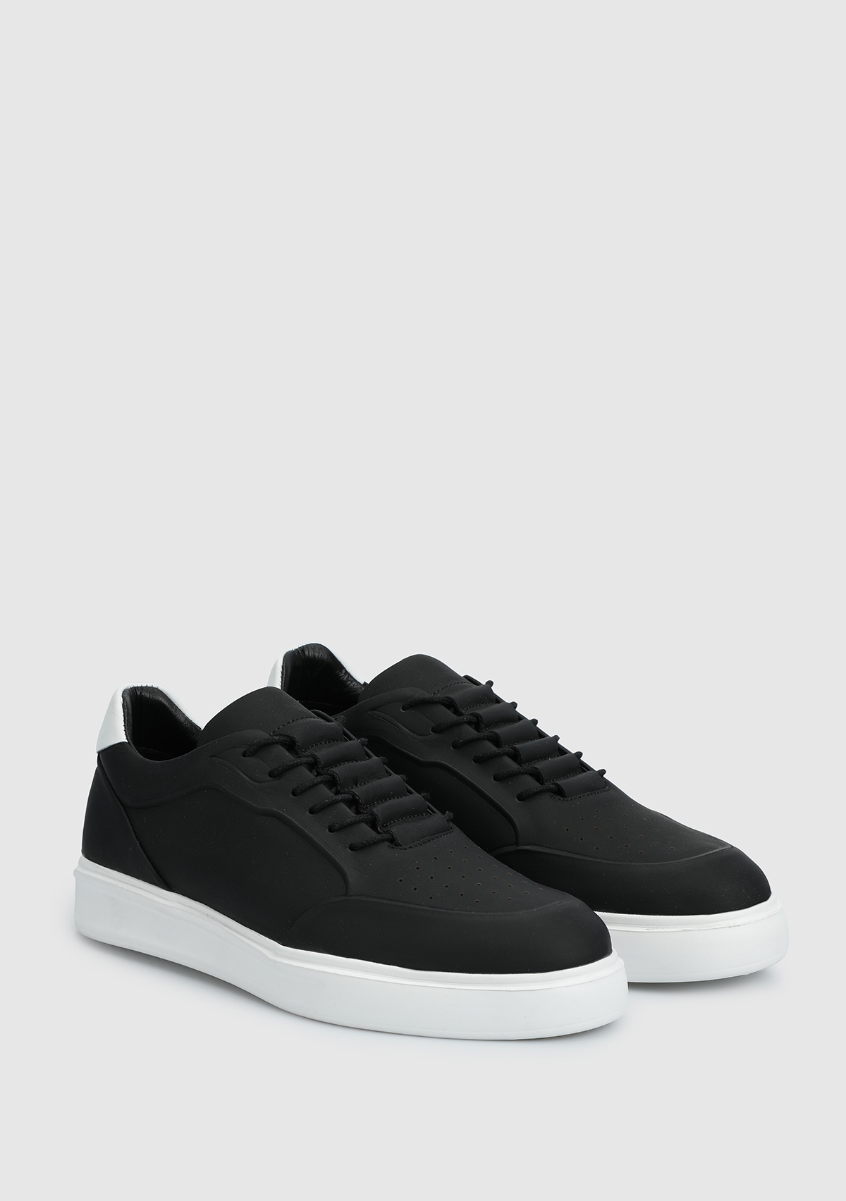 Siyah Deri Erkek Sneaker