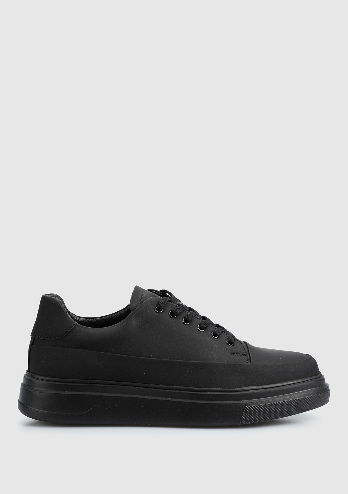 Siyah Deri Erkek Sneaker