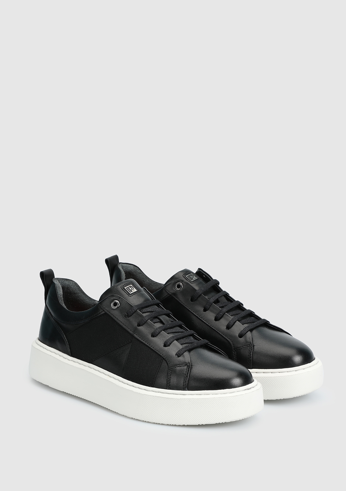 Siyah Deri Erkek Sneaker