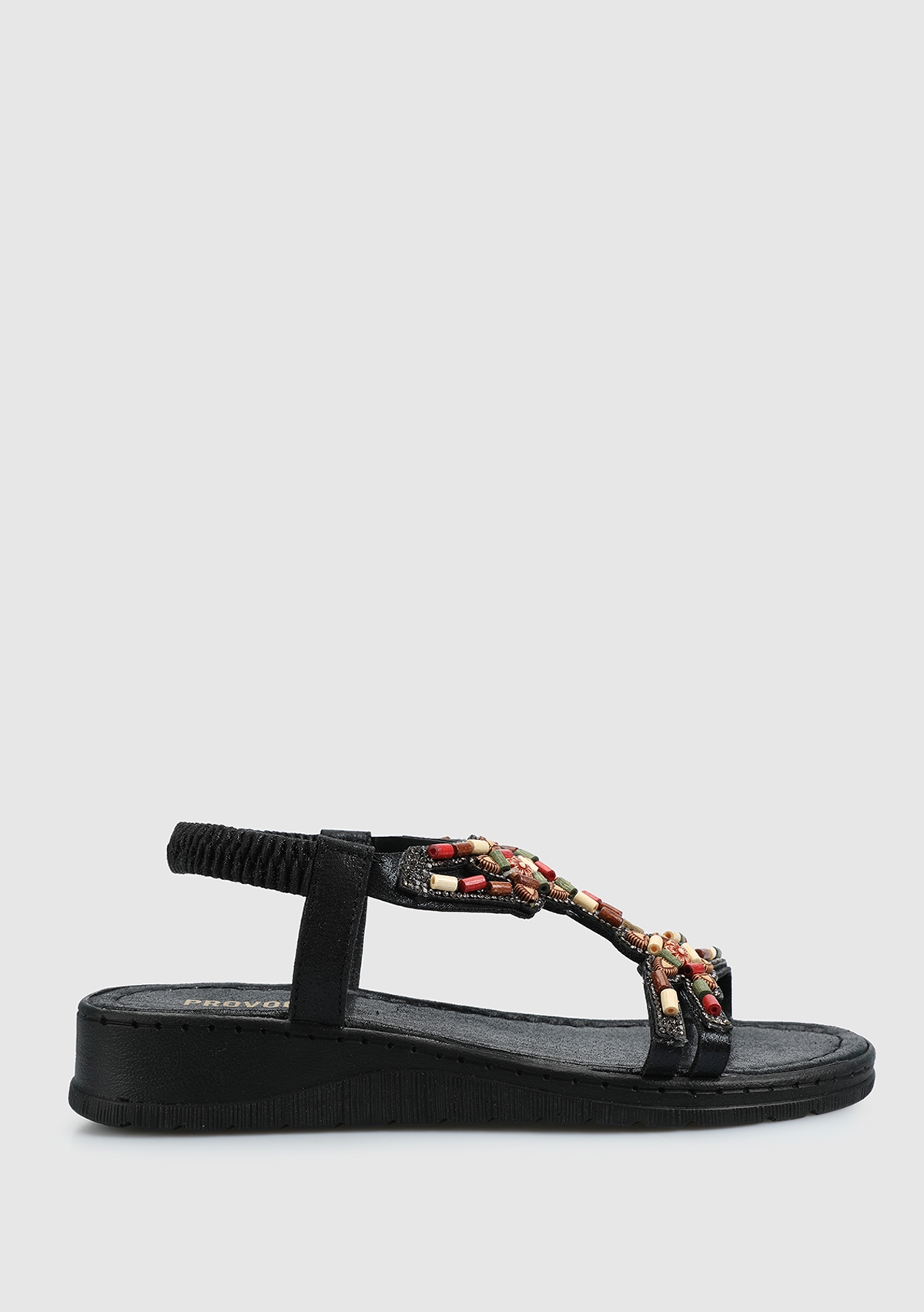 Siyah Kadın Düz Sandalet