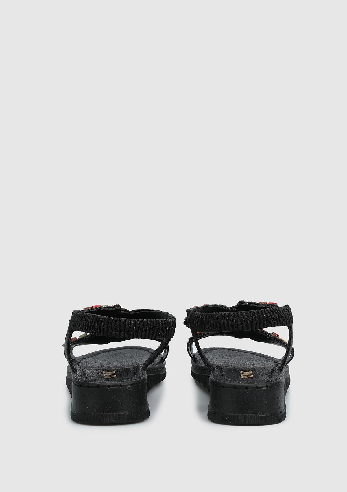 Siyah Kadın Düz Sandalet