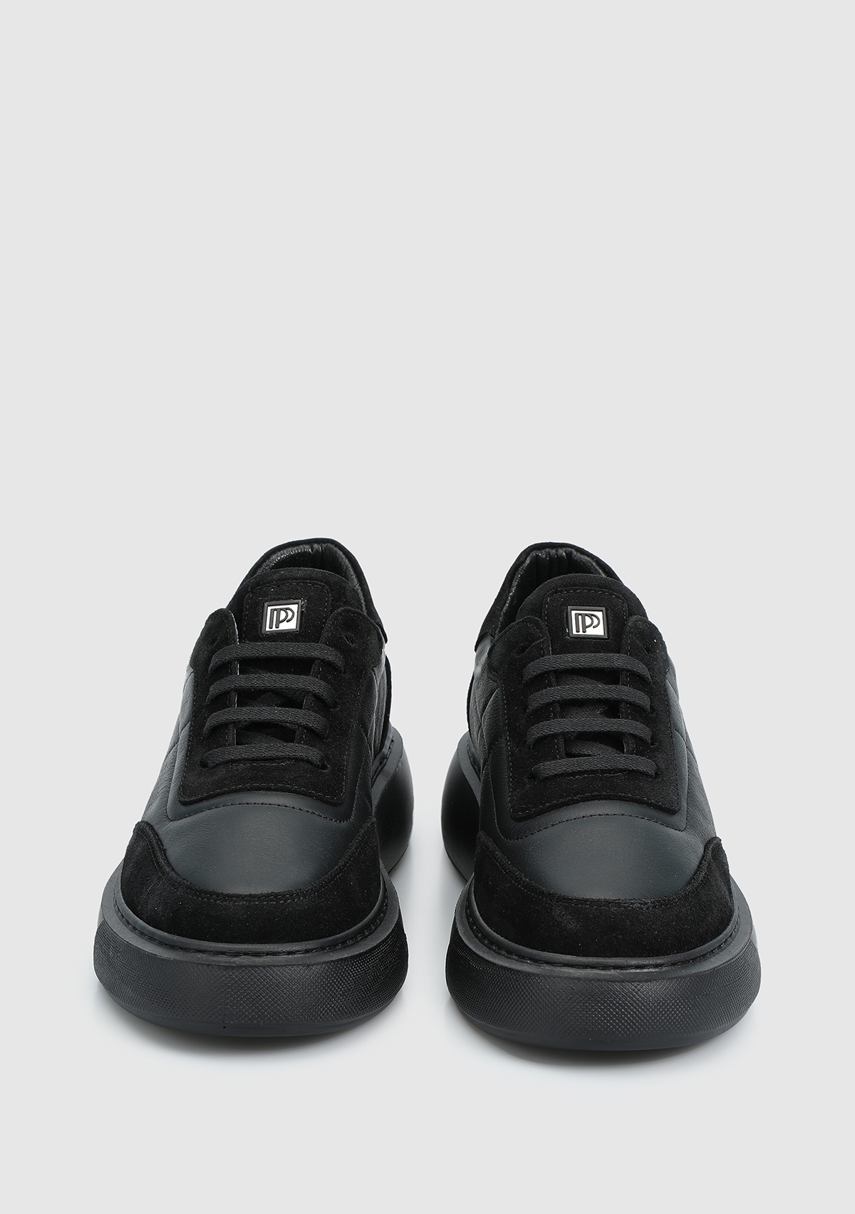 Siyah Deri Kadın Sneaker