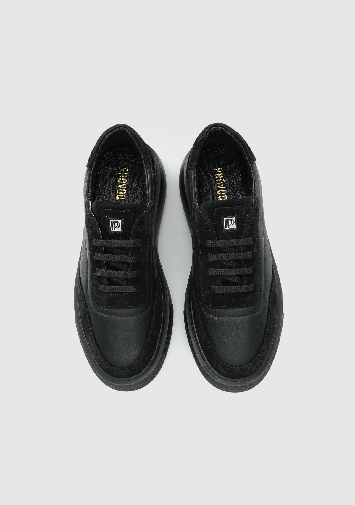 Siyah Deri Kadın Sneaker