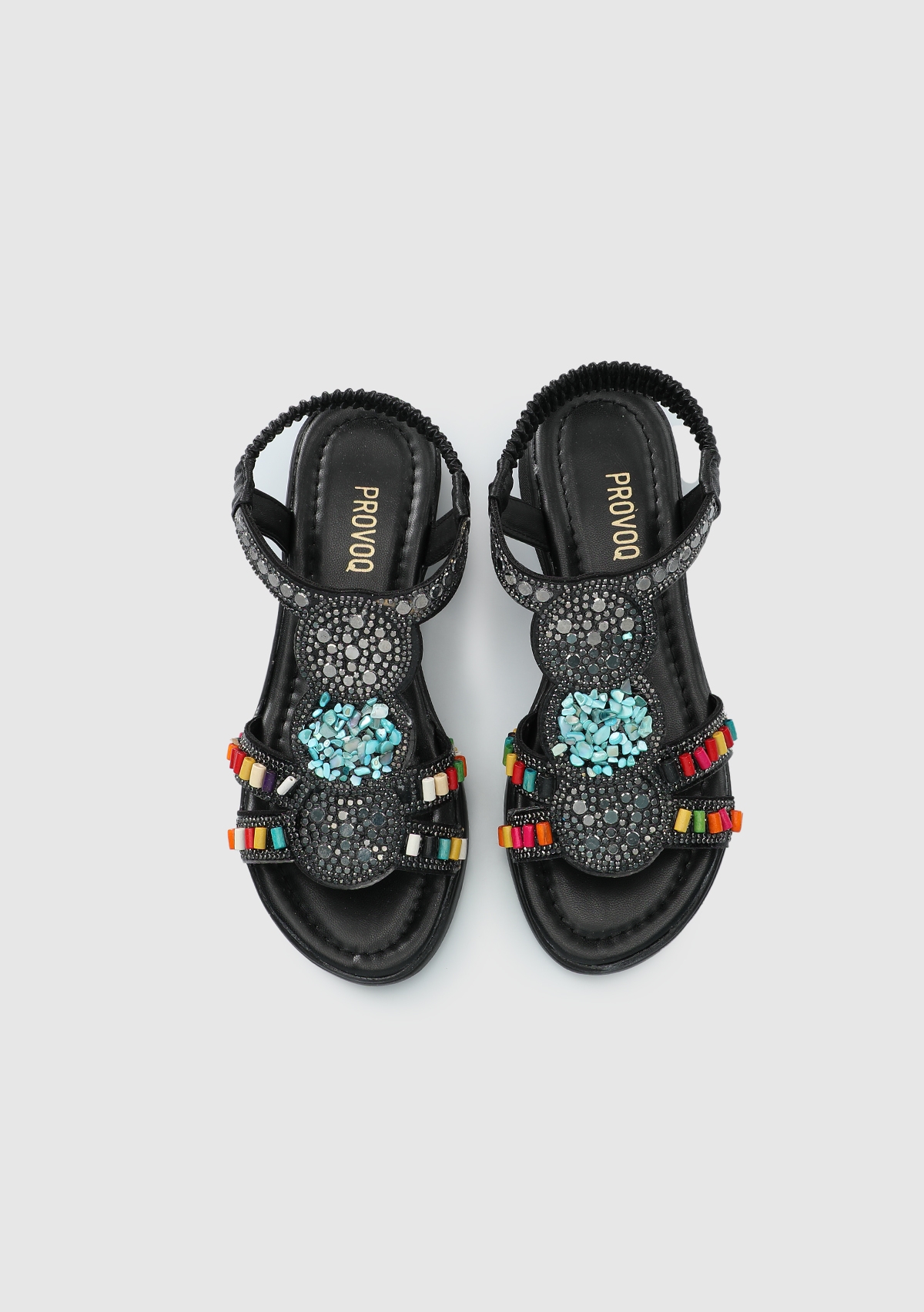 Siyah Kadın Düz Sandalet