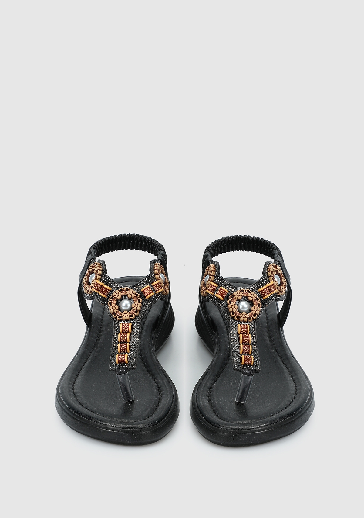 Siyah Kadın Düz Sandalet