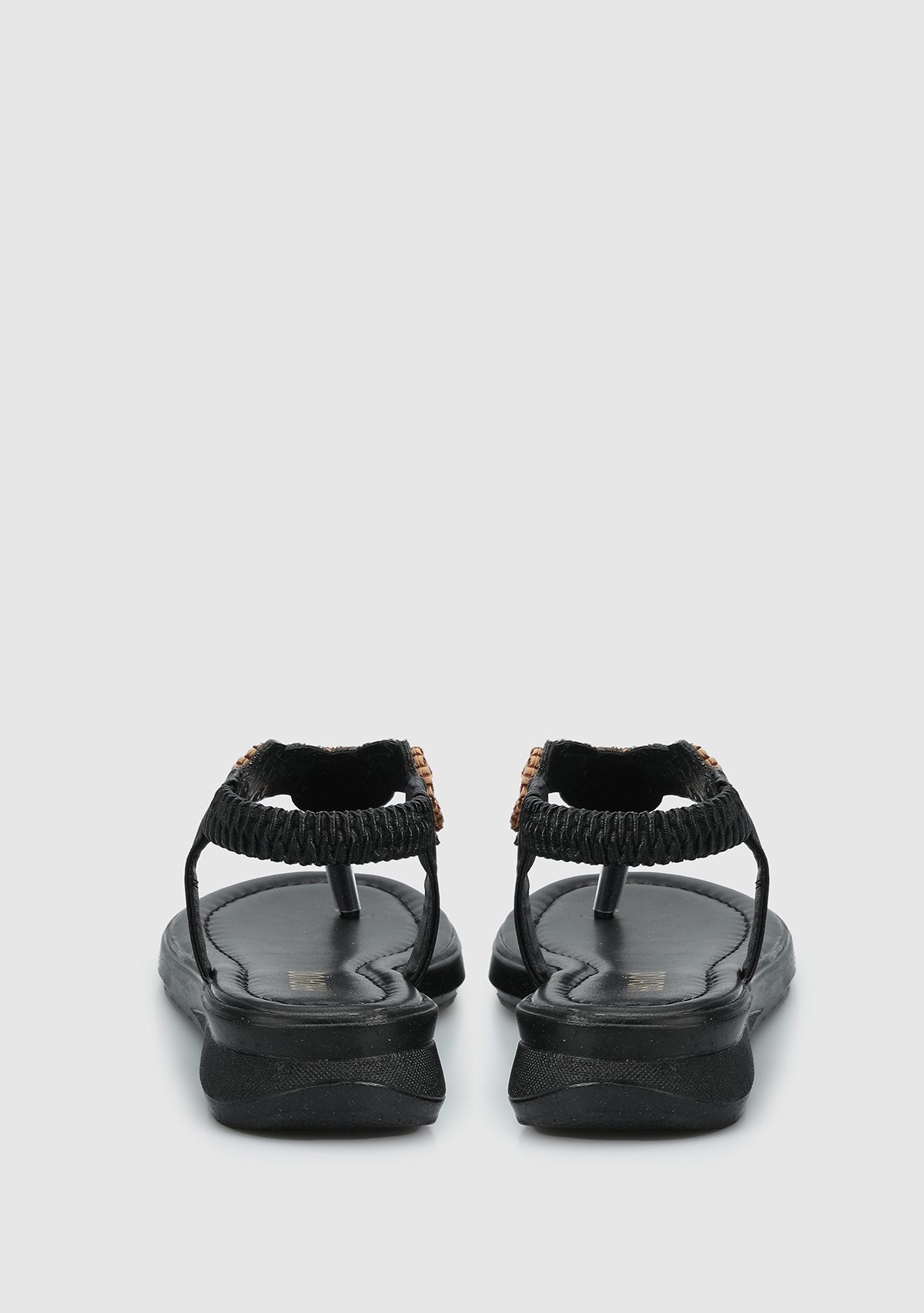 Siyah Kadın Düz Sandalet