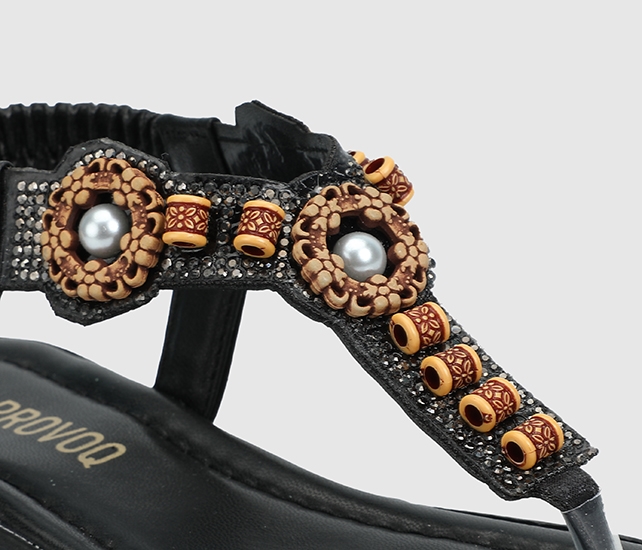 Siyah Kadın Düz Sandalet