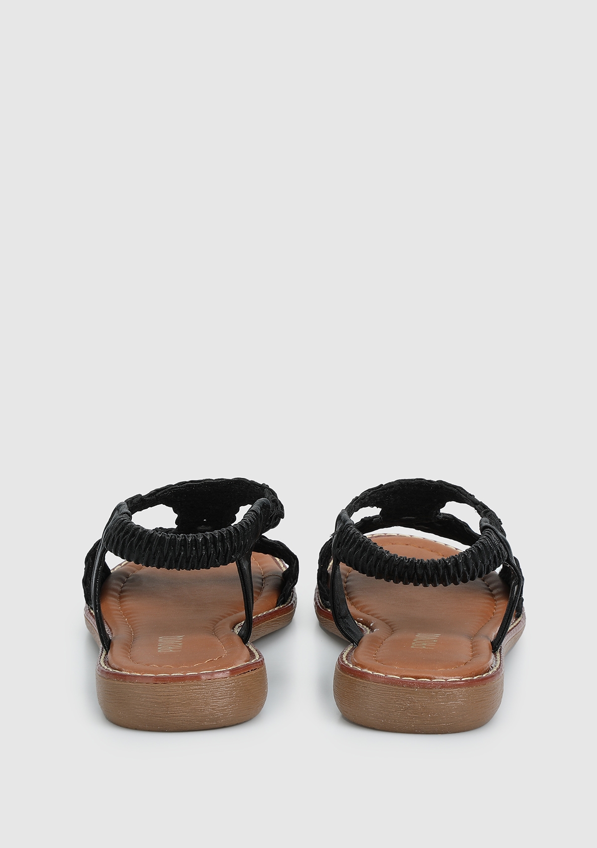 Siyah Kadın Düz Sandalet