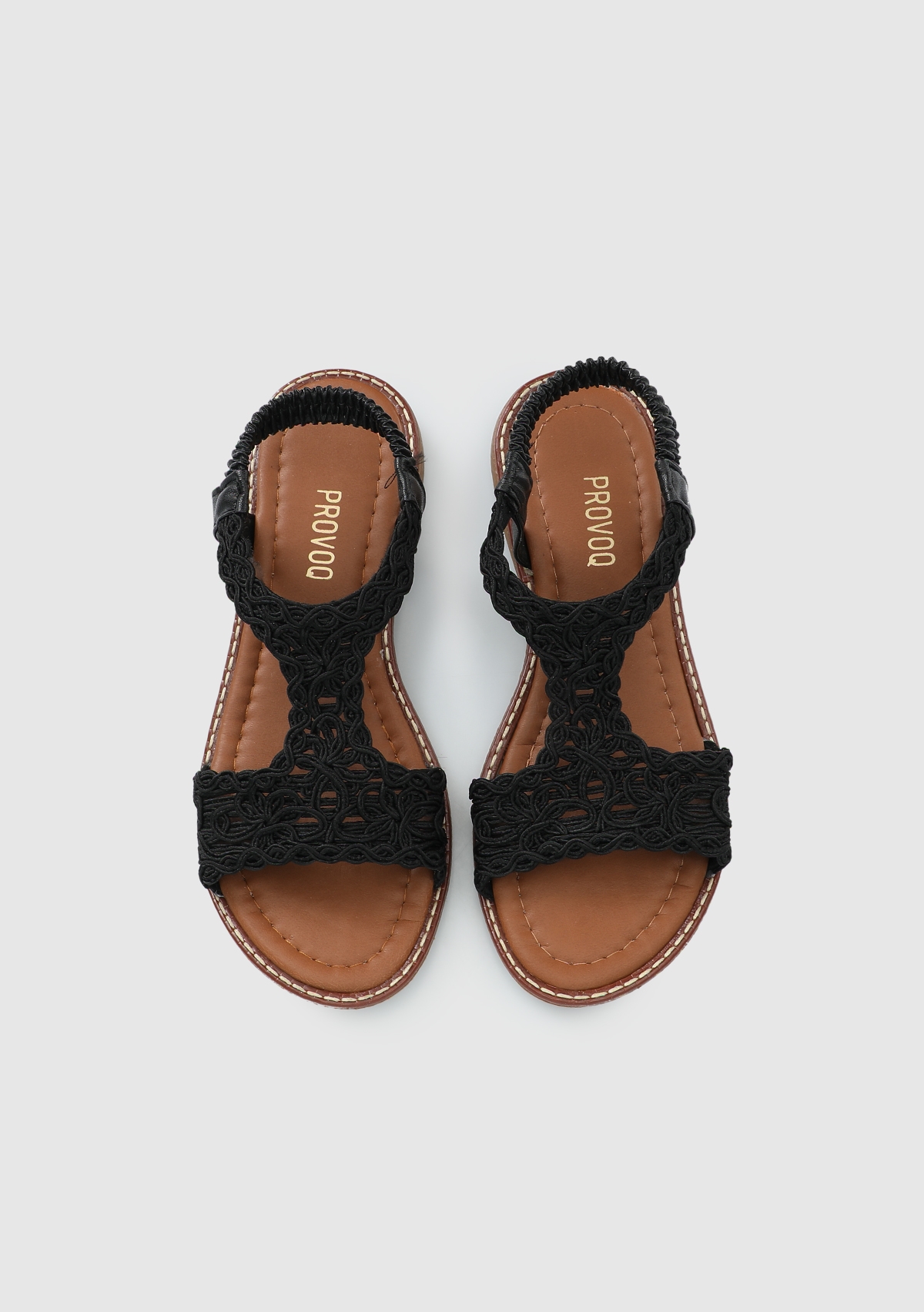 Siyah Kadın Düz Sandalet