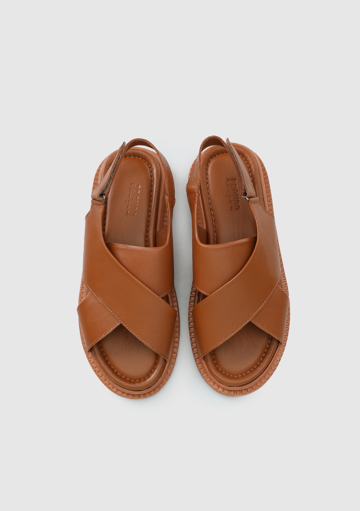 Taba Deri Kadın Düz Sandalet