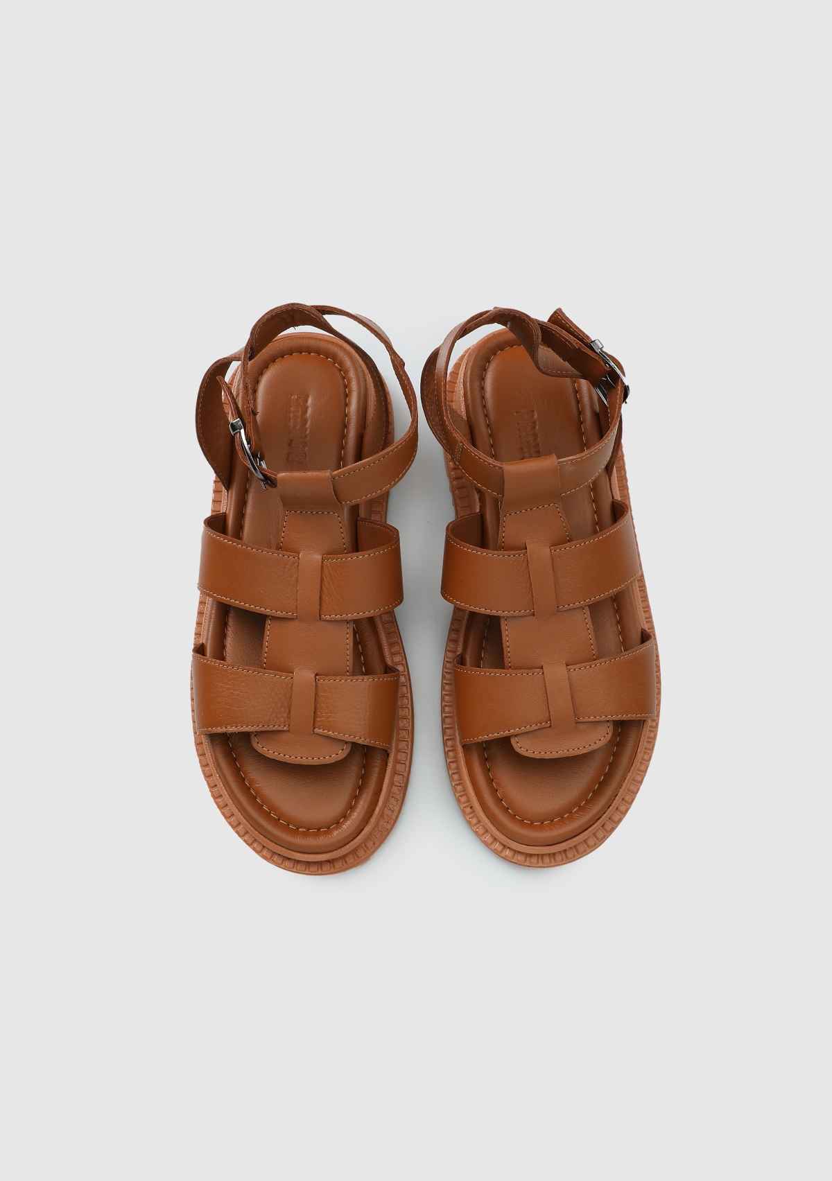 Taba Deri Kadın Düz Sandalet