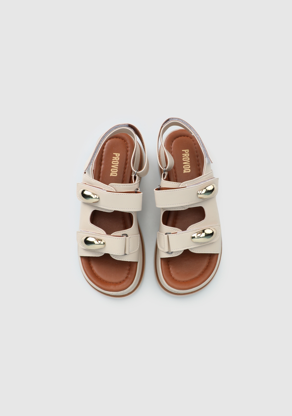 Bej Kadın Düz Sandalet