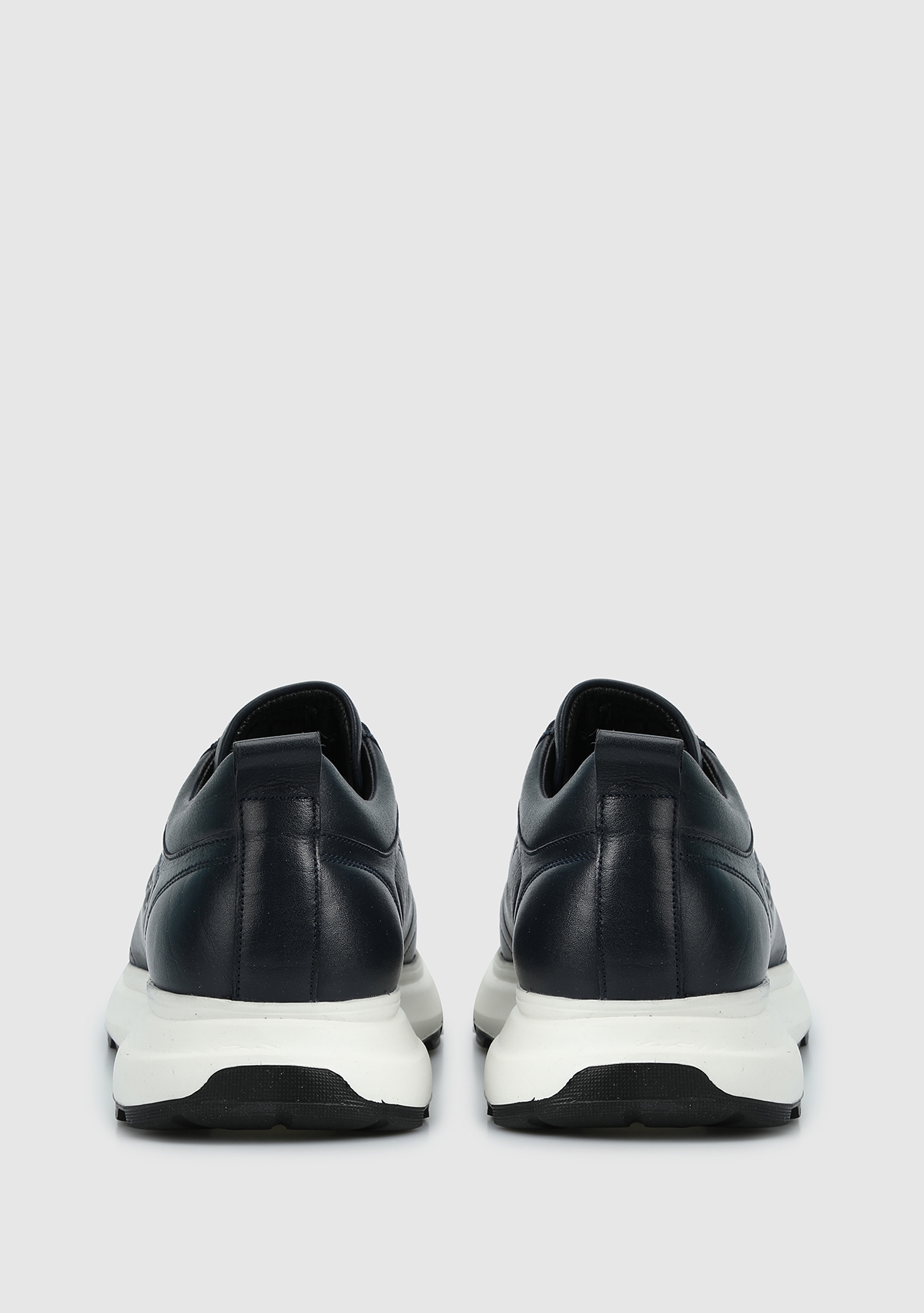 Lacivert Deri Erkek Sneaker