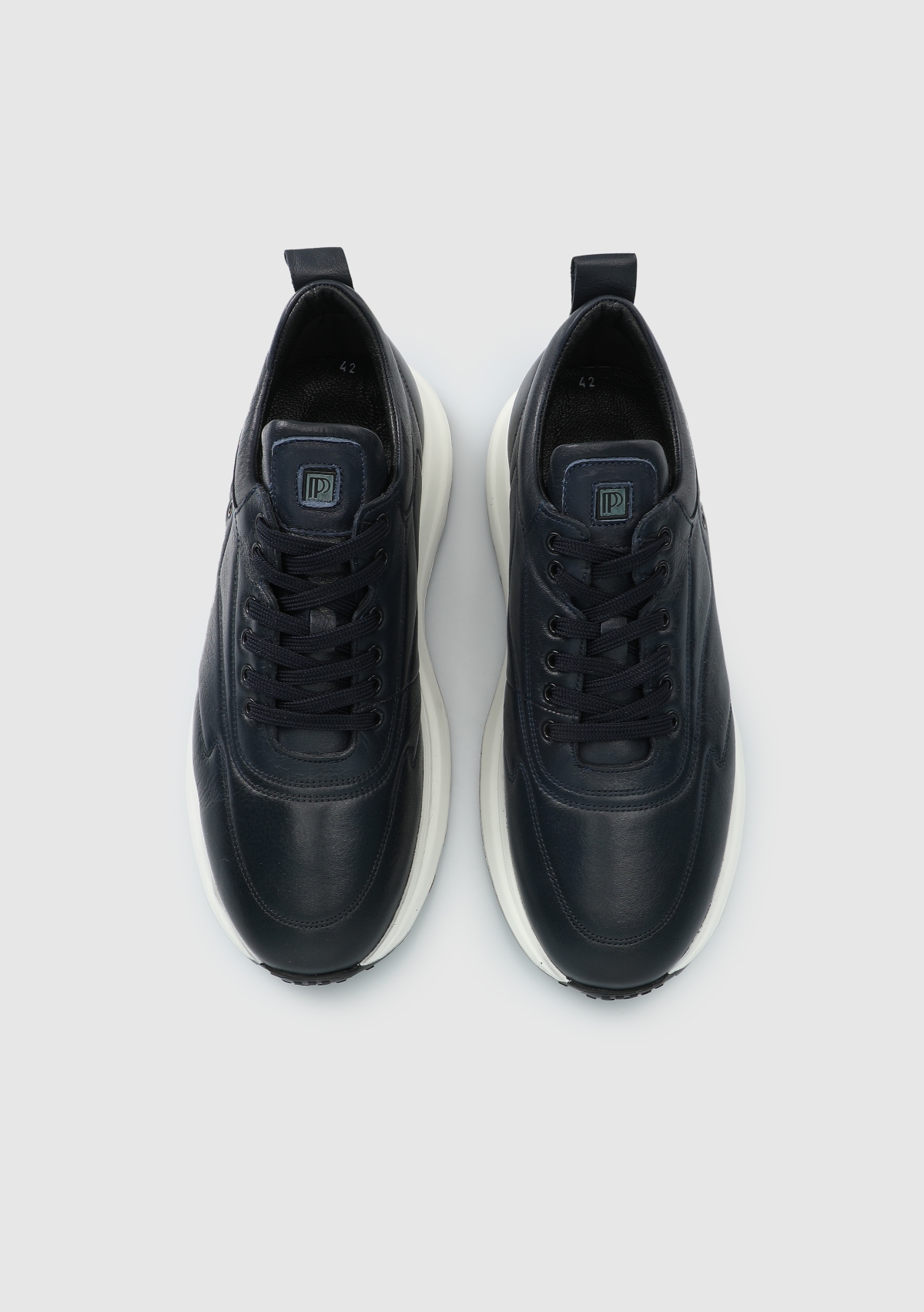 Lacivert Deri Erkek Sneaker