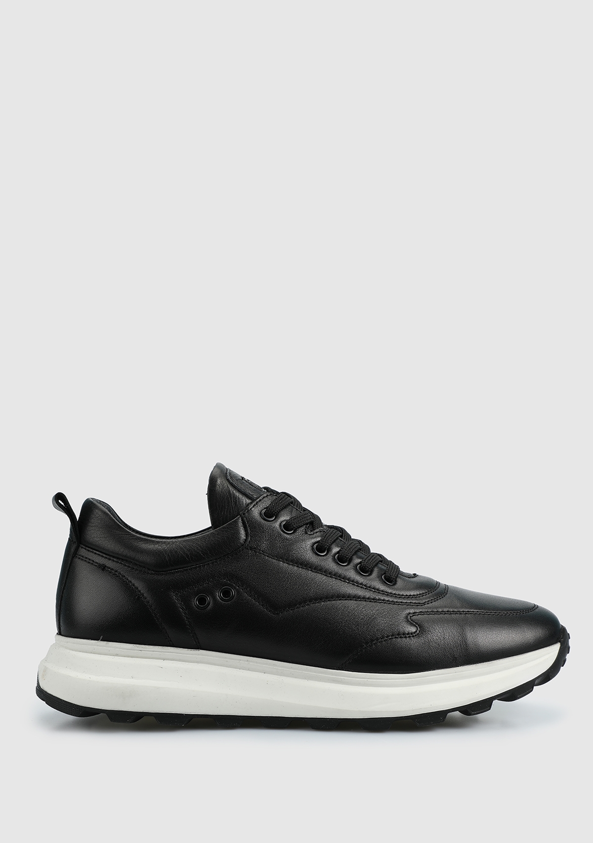 Siyah Deri Erkek Sneaker