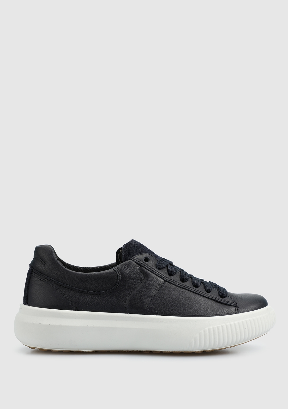 Lacivert Deri Kadın Sneaker