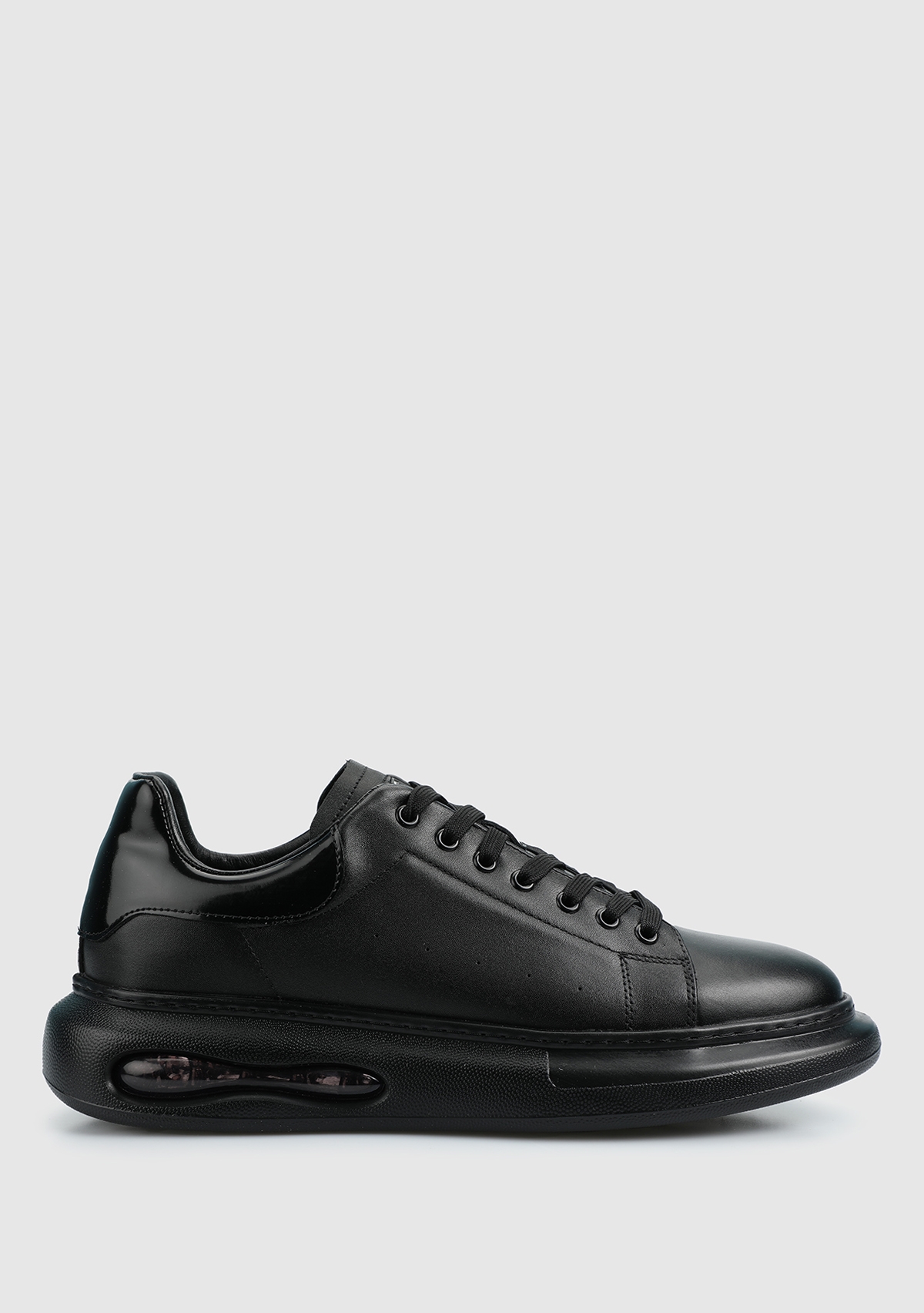 Siyah Deri Erkek Sneaker