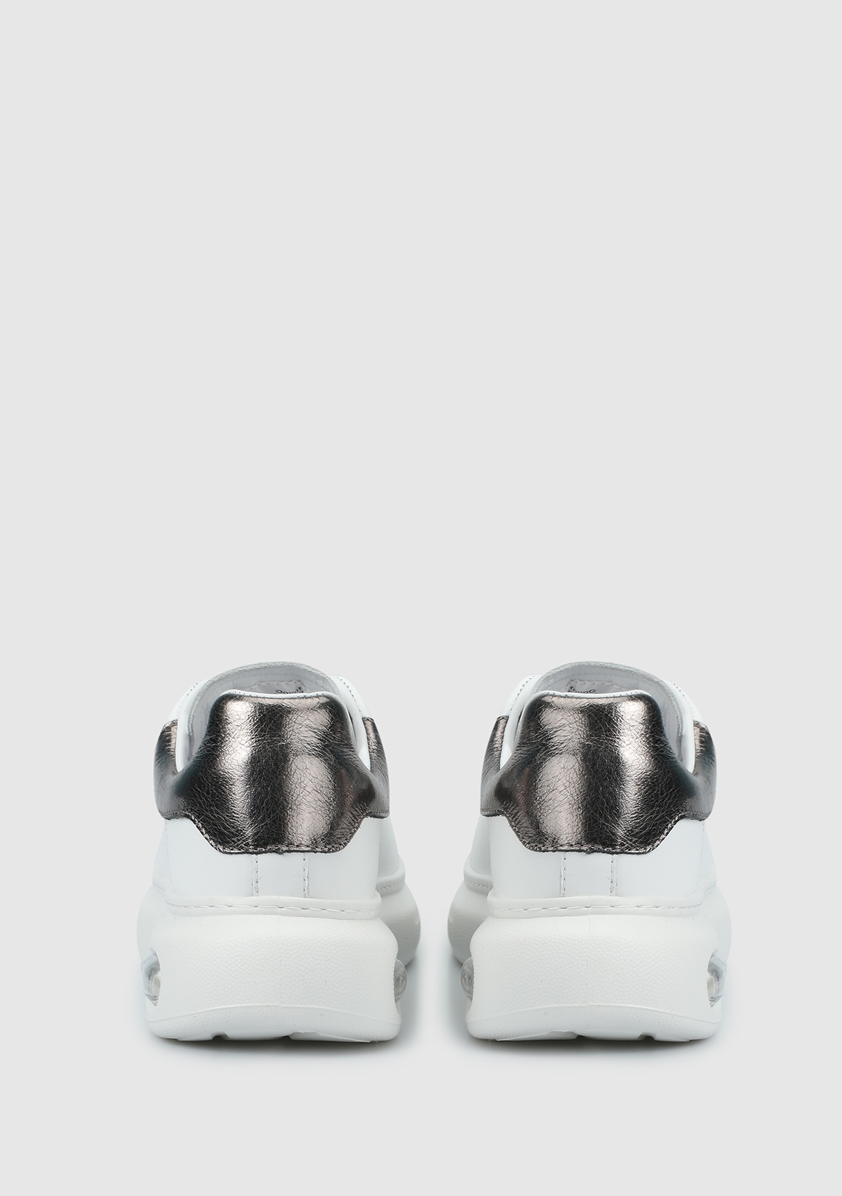 Platin Deri Kadın Sneaker