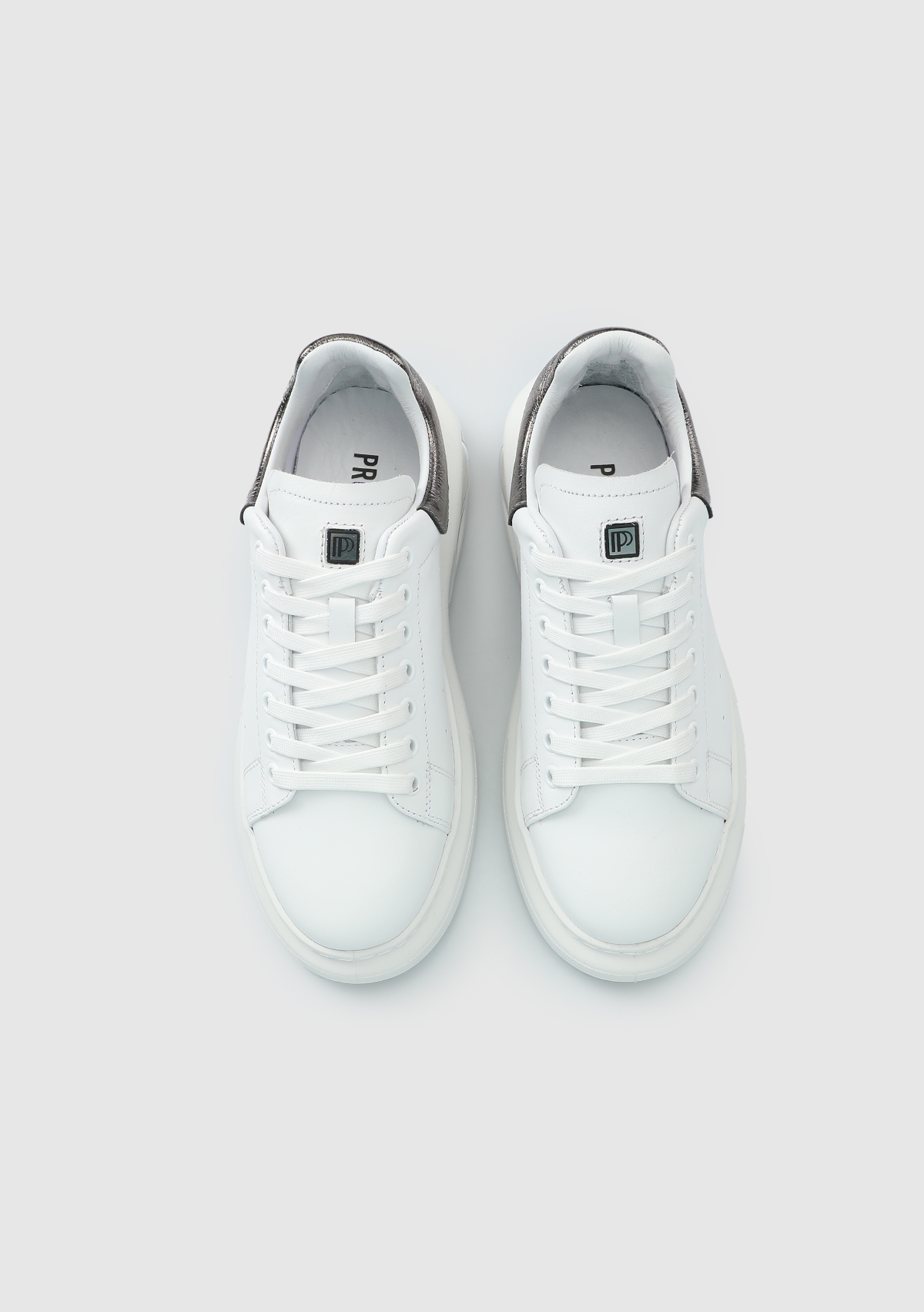 Platin Deri Kadın Sneaker