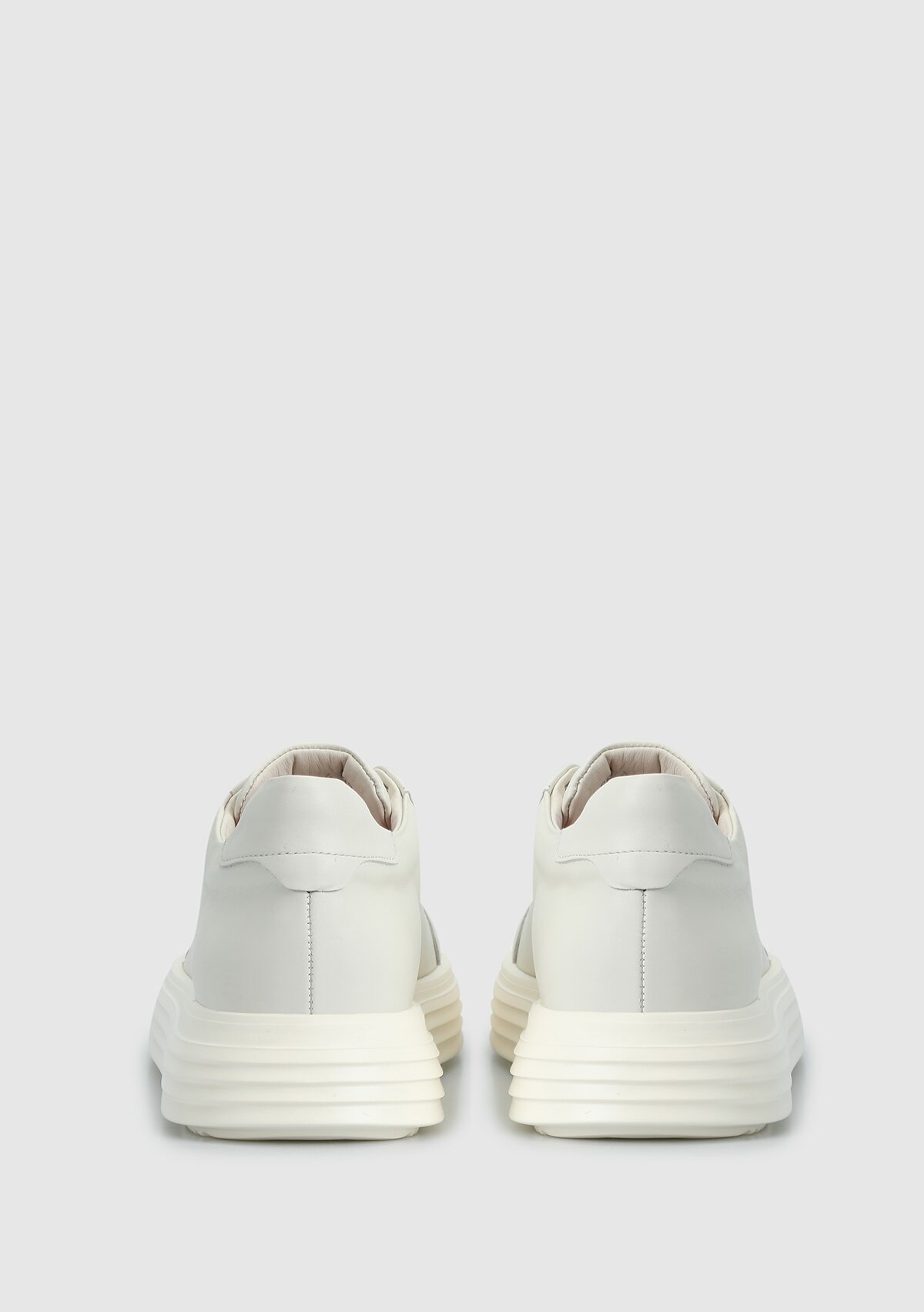 Krem Deri Erkek Sneaker