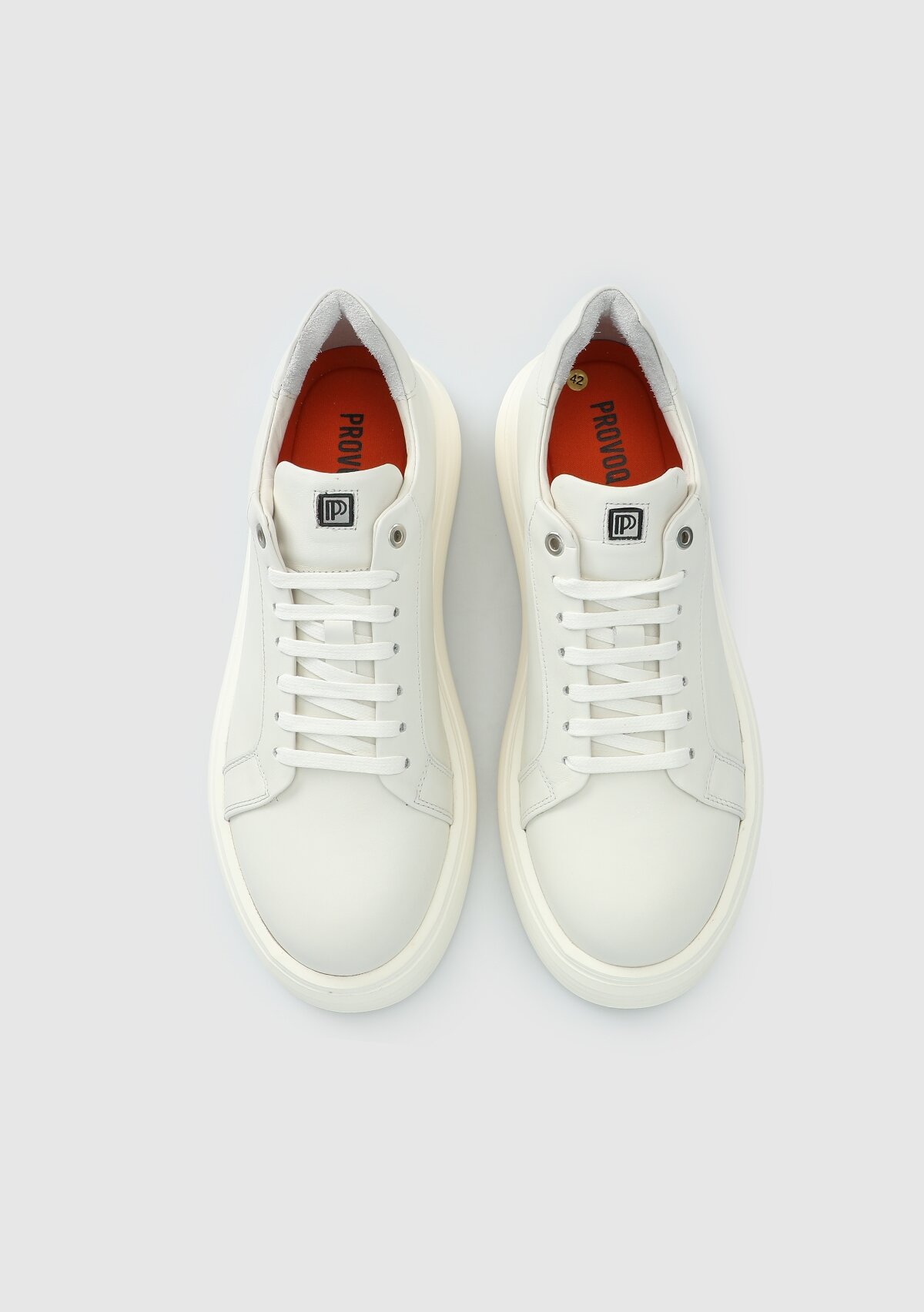 Krem Deri Erkek Sneaker
