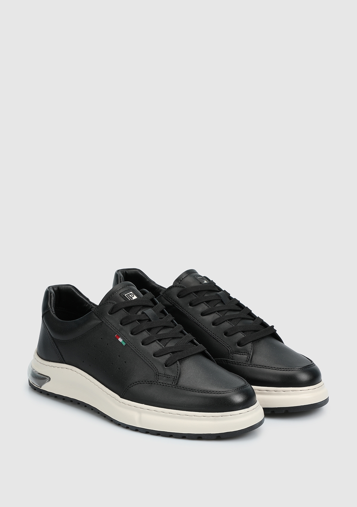 Siyah Deri Erkek Sneaker
