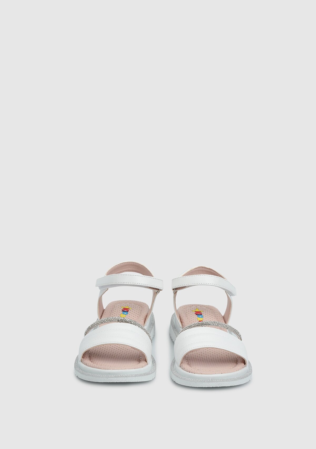 Beyaz Kız Çocuk Düz Sandalet