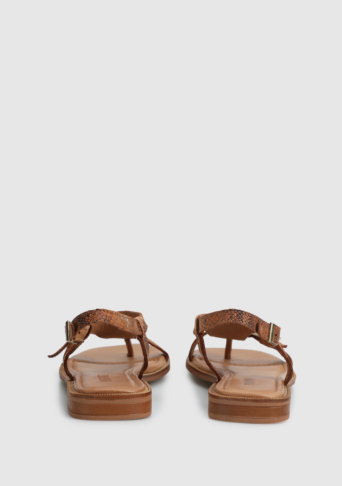 Taba Deri Kadın Düz Sandalet