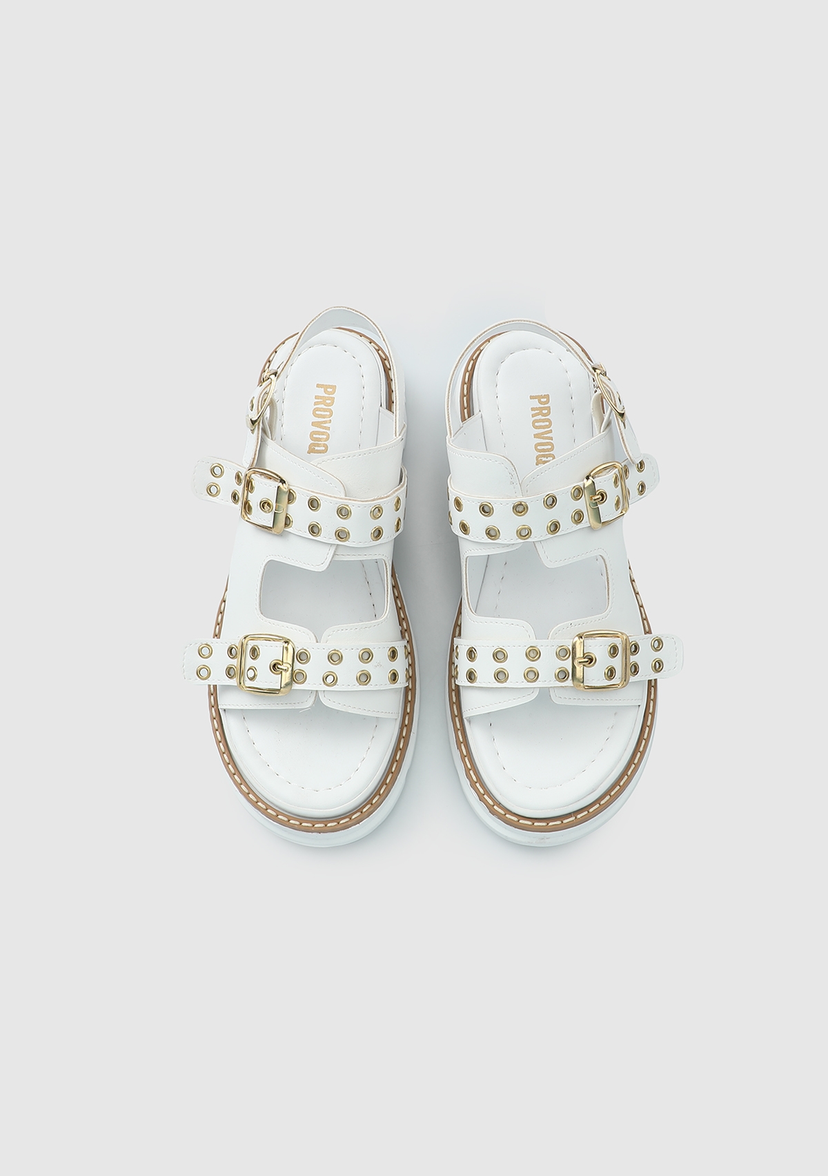 Beyaz Kadın Düz Sandalet