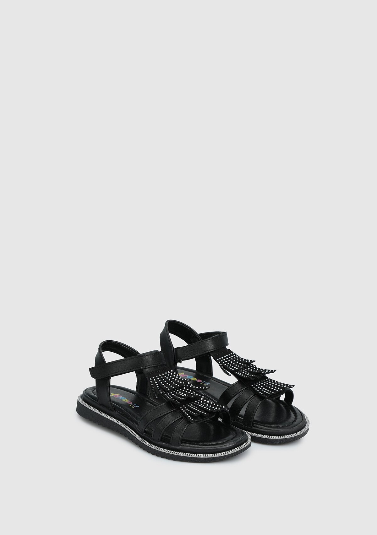 Siyah Kız Çocuk Düz Sandalet